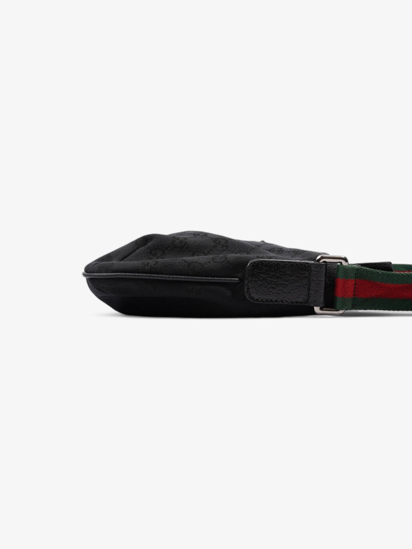 Gucci Web Messenger Bag Green Canvas Black Crossbody Bag