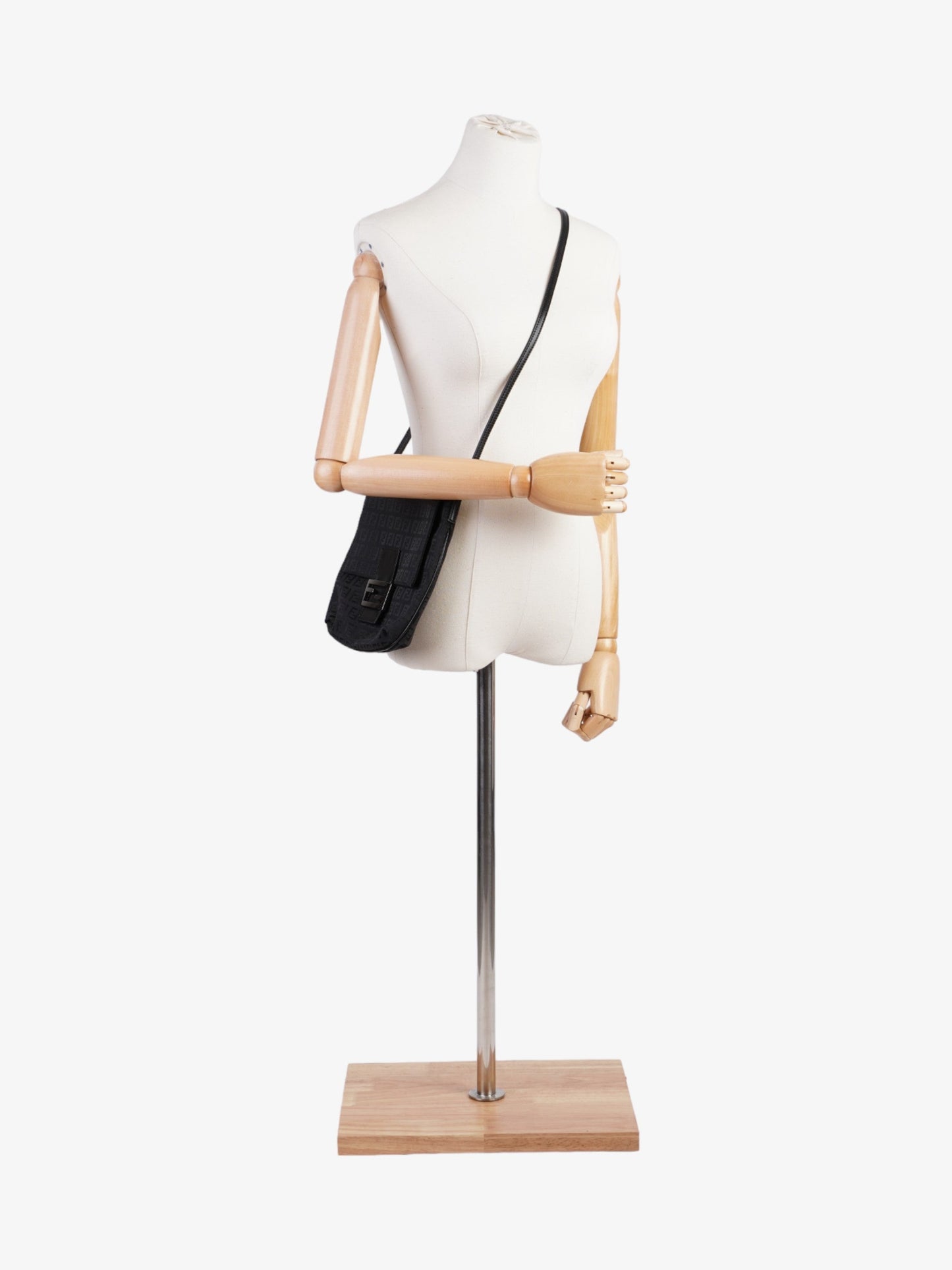 Fendi Zucchino Crossbody Bag Canvas Black