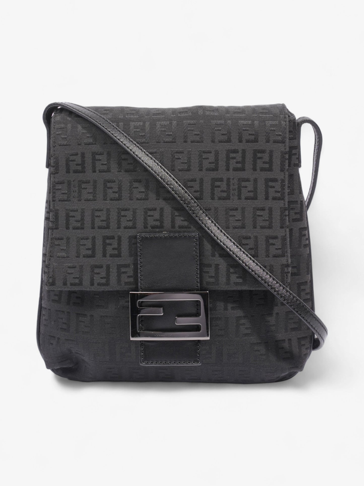 Fendi Zucchino Crossbody Bag Canvas Black
