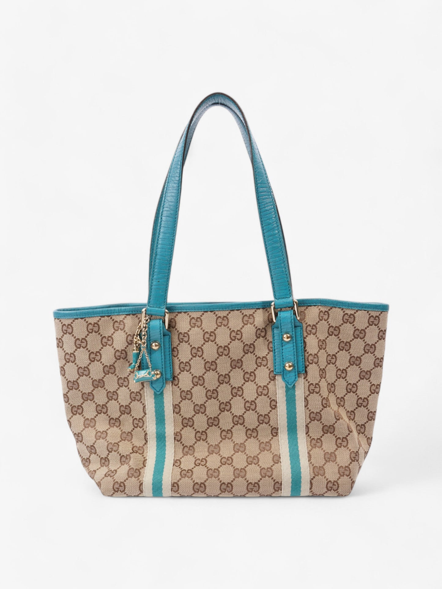 Gucci Jolicoeur Tote Supreme Turquoise Canvas Tote Bag