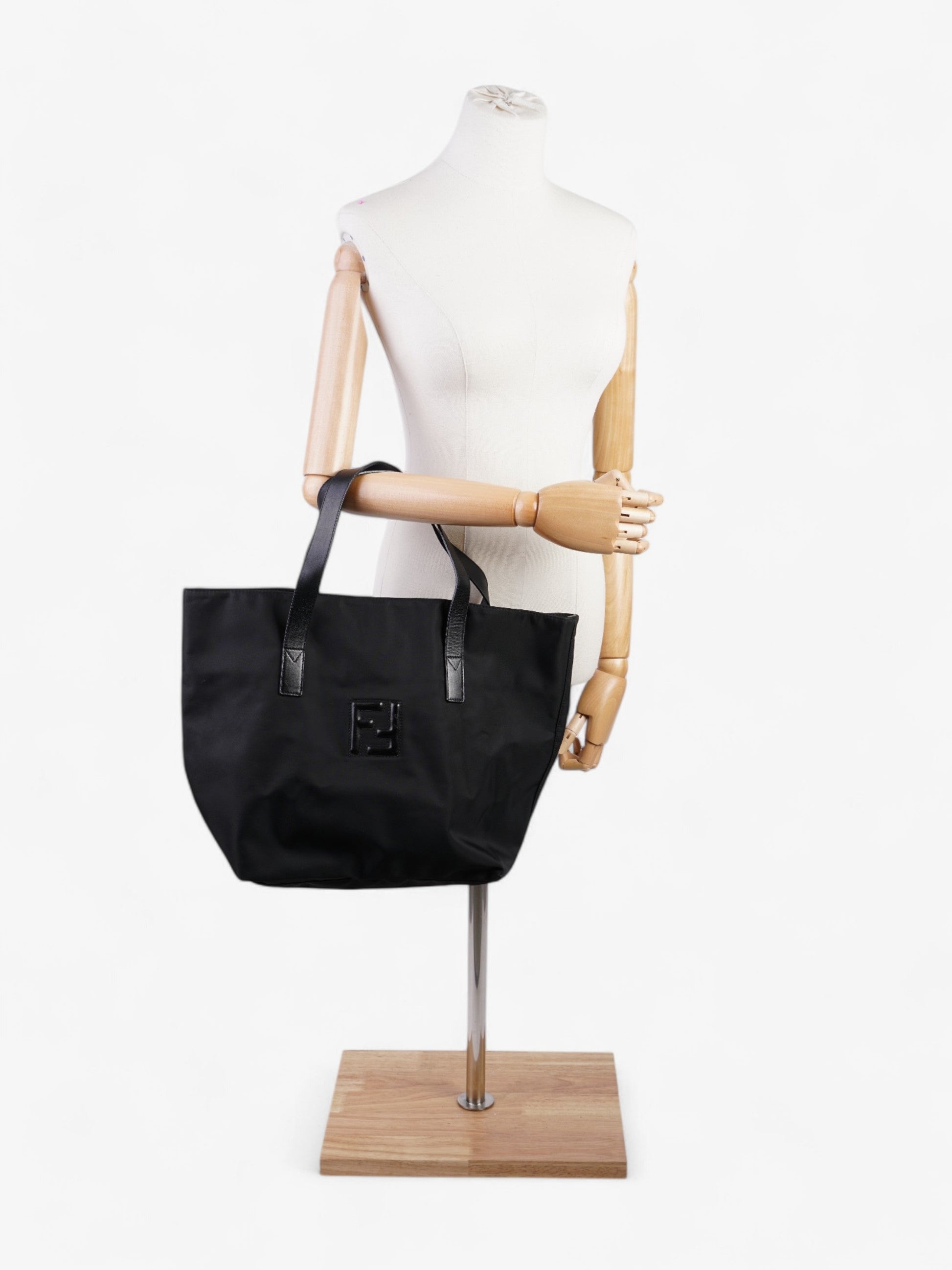 Fendi Ff Tote Nylon Black Tote Bag