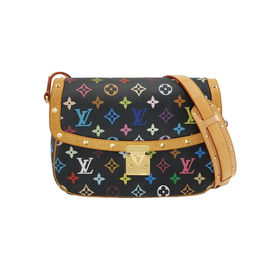 Louis Vuitton x Takashi Murakami Sologne Messenger Black Multicolor Crossbody Bag