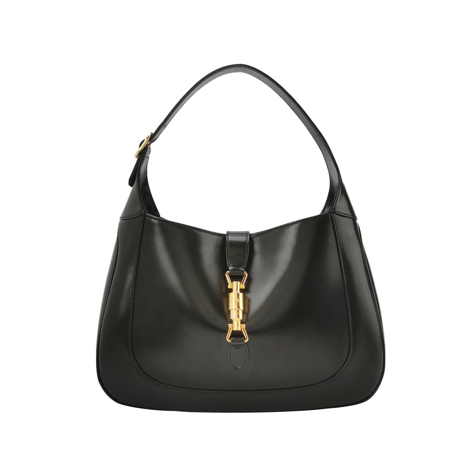 Gucci Jackie No Strap Leather Black Medium Travel Bag
