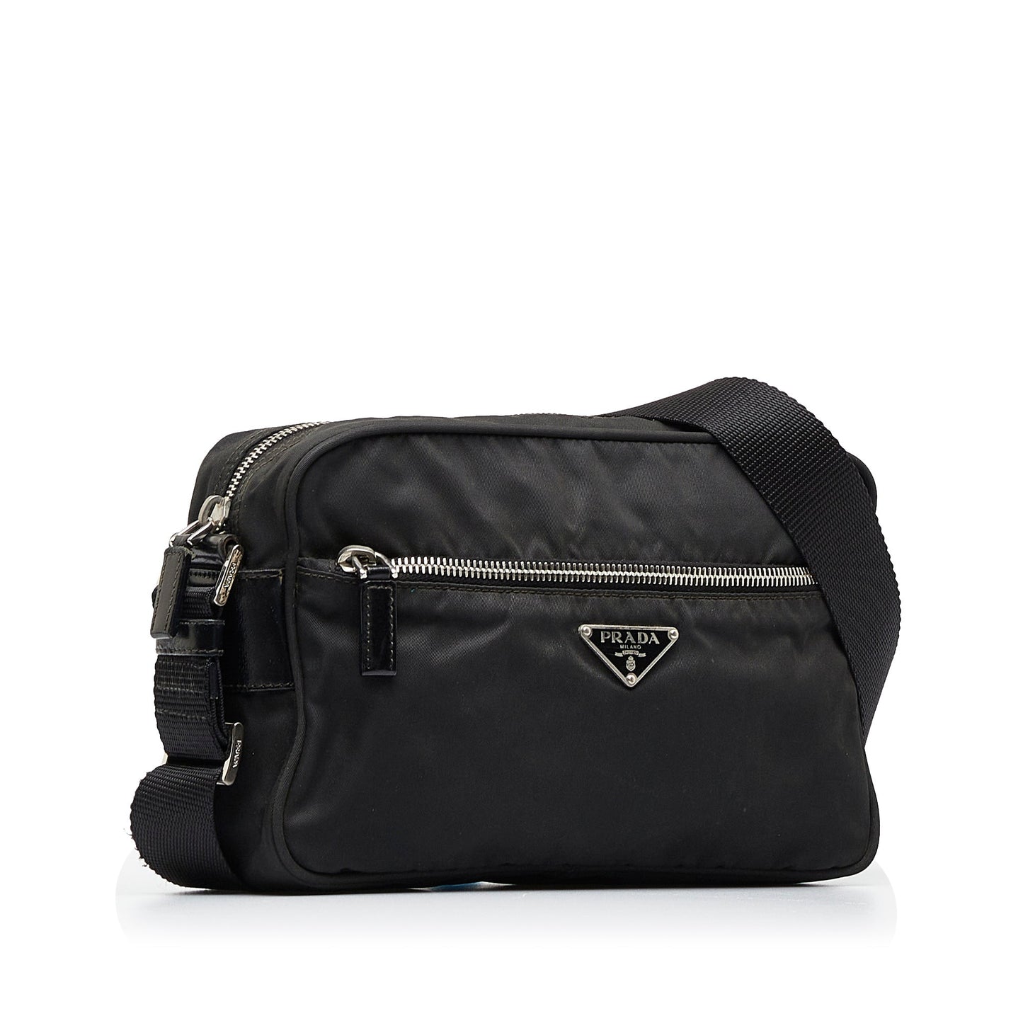 Prada Tessuto Luxury Handbag Canvas Nylon Black Crossbody Bag