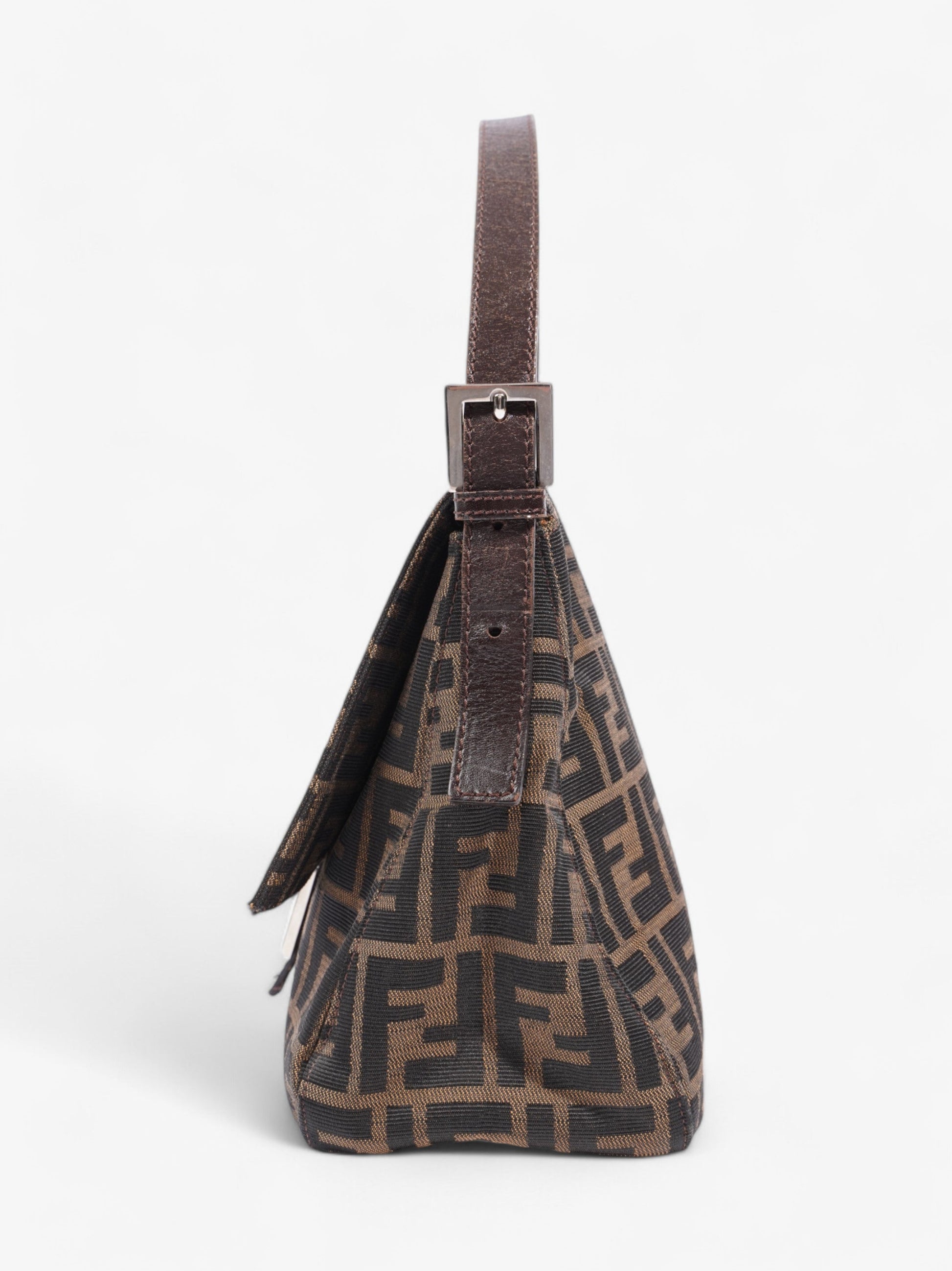 Fendi Mamma Baguette Tobacco Shoulder Bag Canvas Brown