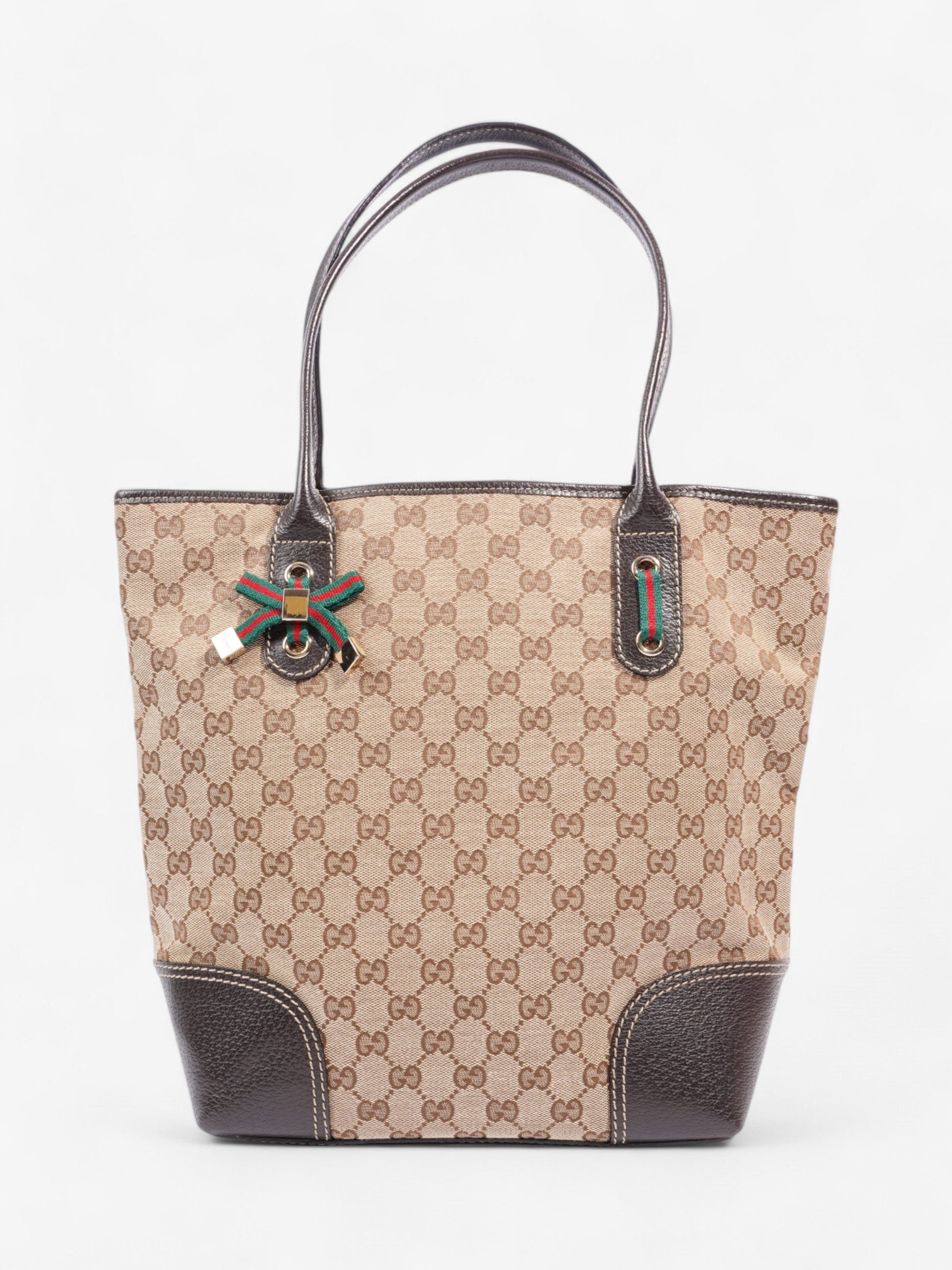Gucci Princy Tote Canvas Brown Tote Bag