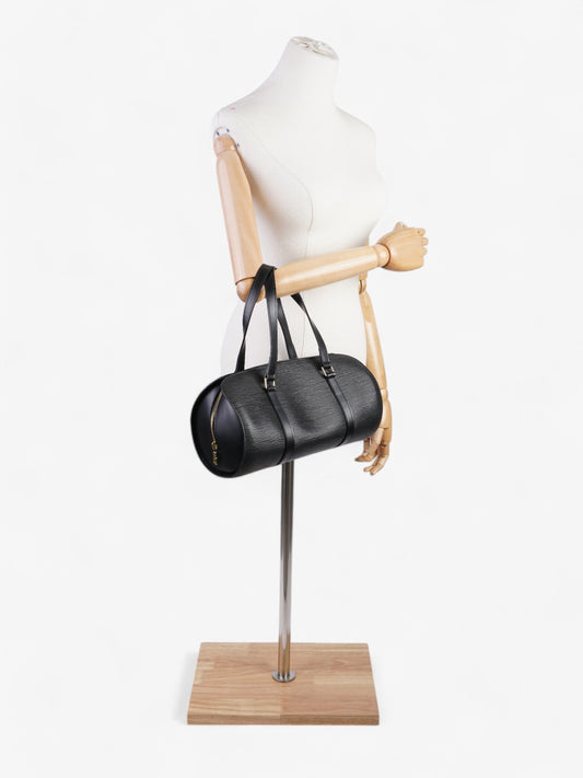 Louis Vuitton Soufflot w Calfskin Black Leather Epi Handbag