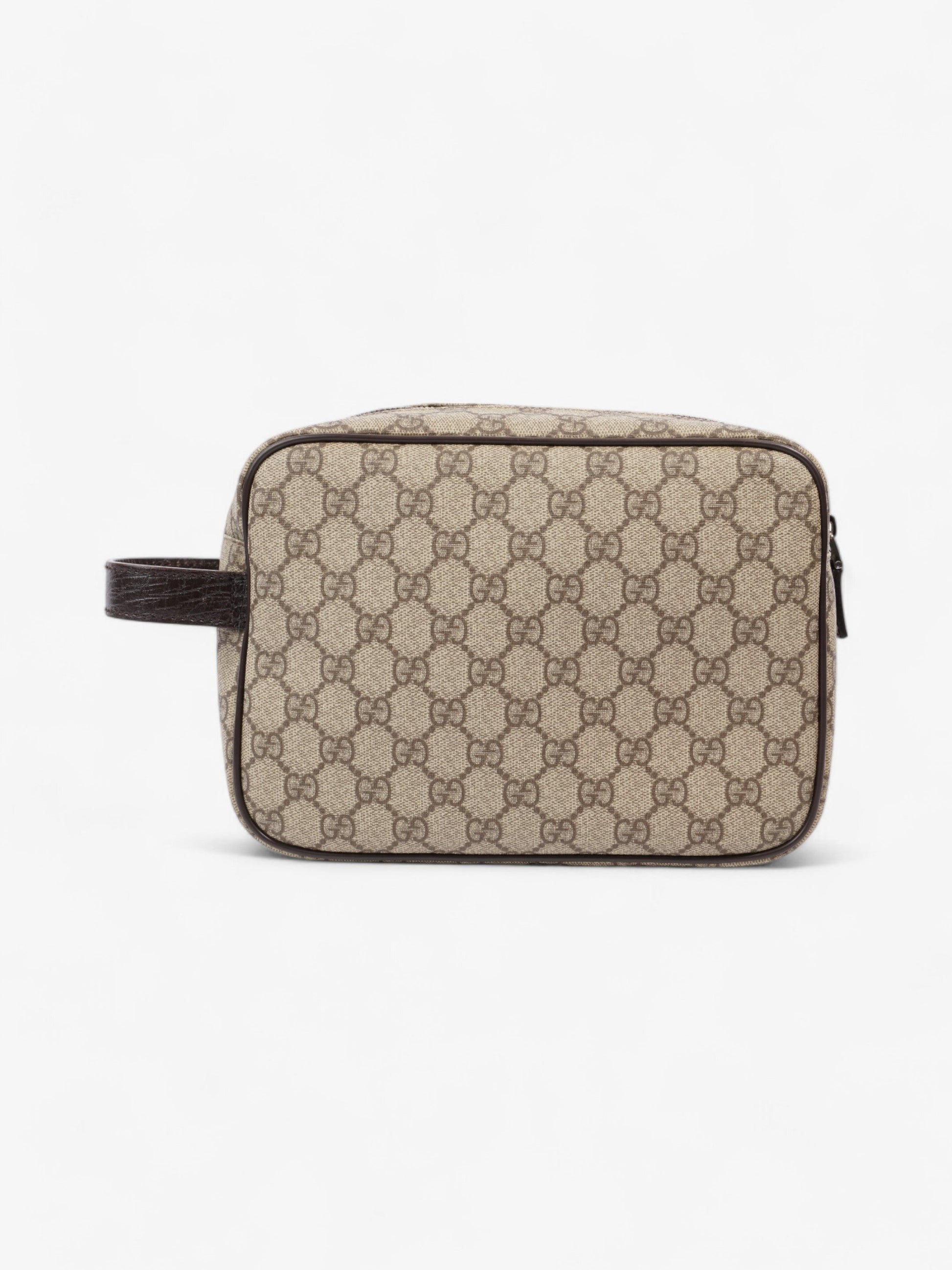 Gucci Toiletry Coated Handbag Canvas Brown Travel Bag