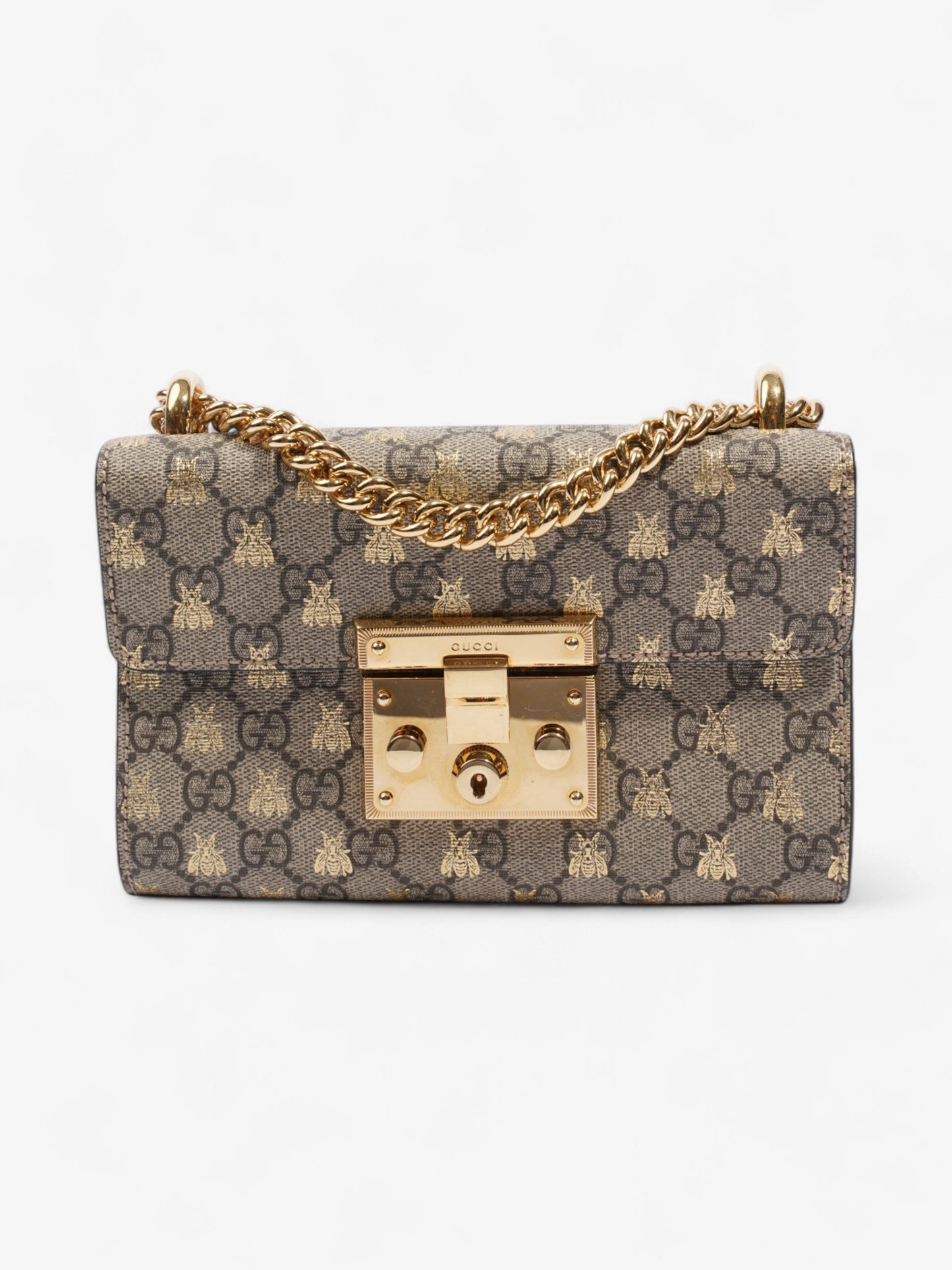 Gucci Padlock Bee Shoulder Supreme Coated Canvas Small Shoulder Bag