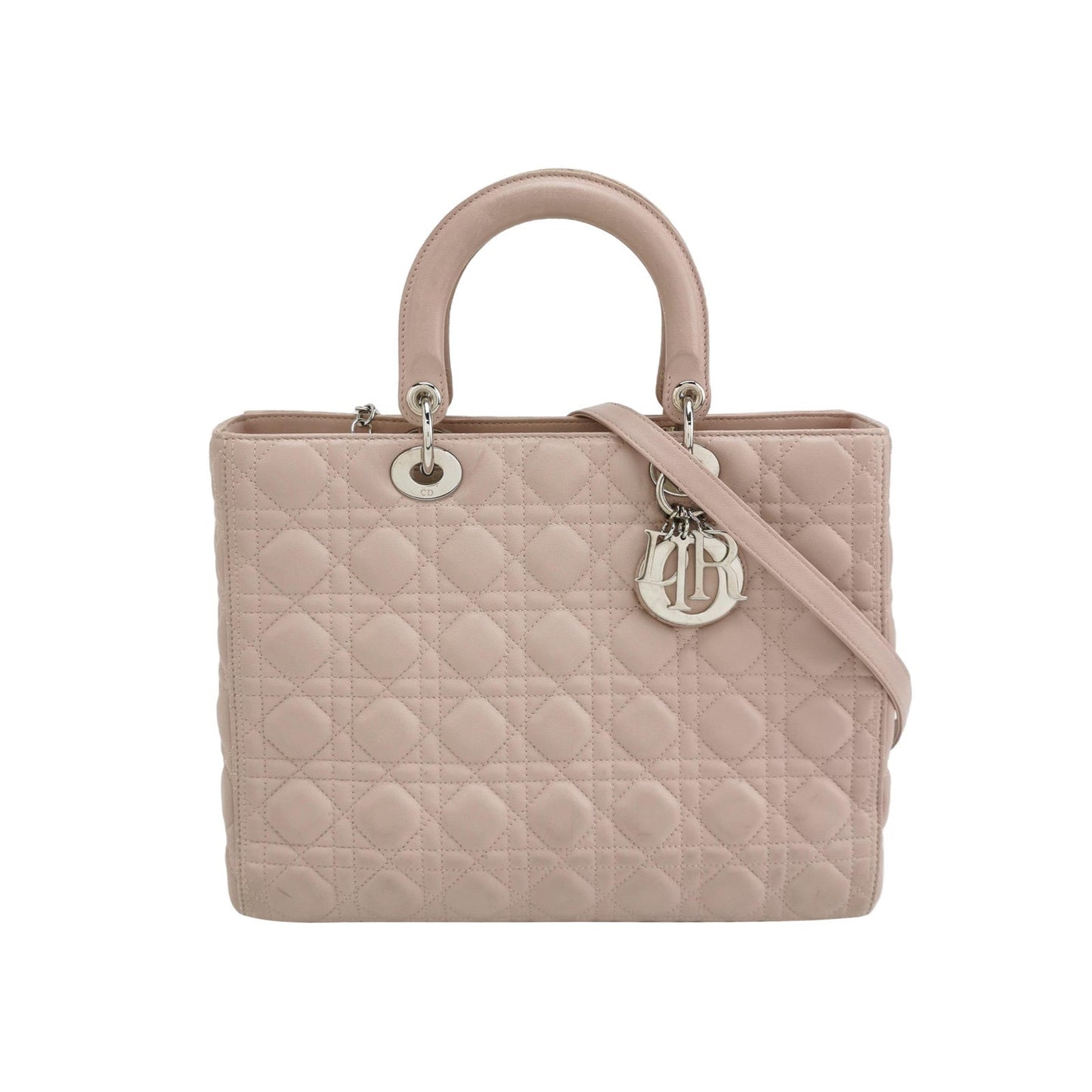 Dior Lady Bag Lambskin Cannage Leather Pink Travel Bag