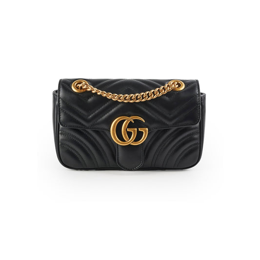 Gucci Marmont Shoulder Bag Black Mini Crossbody Bag 3