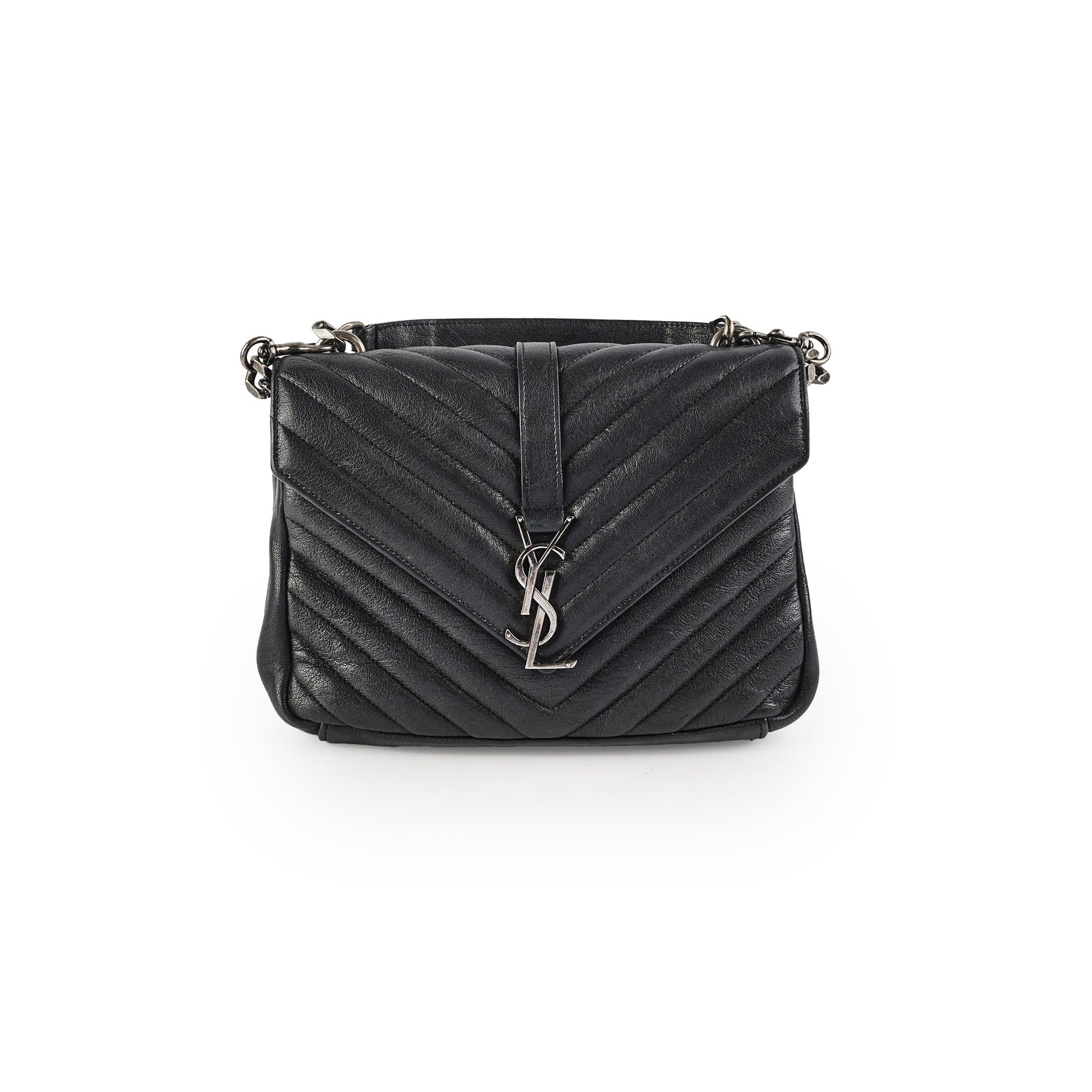 YSL Saint Laurent College Bag Black Medium Crossbody Bag Medium Black Bag
