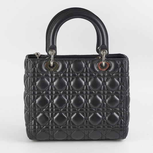 Dior Christian Lady Crossbody Bag Black Medium
