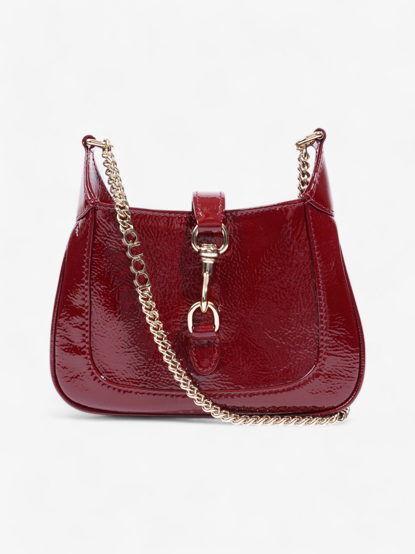 Gucci Jackie Notte Patent Crossbody Bag Leather Red