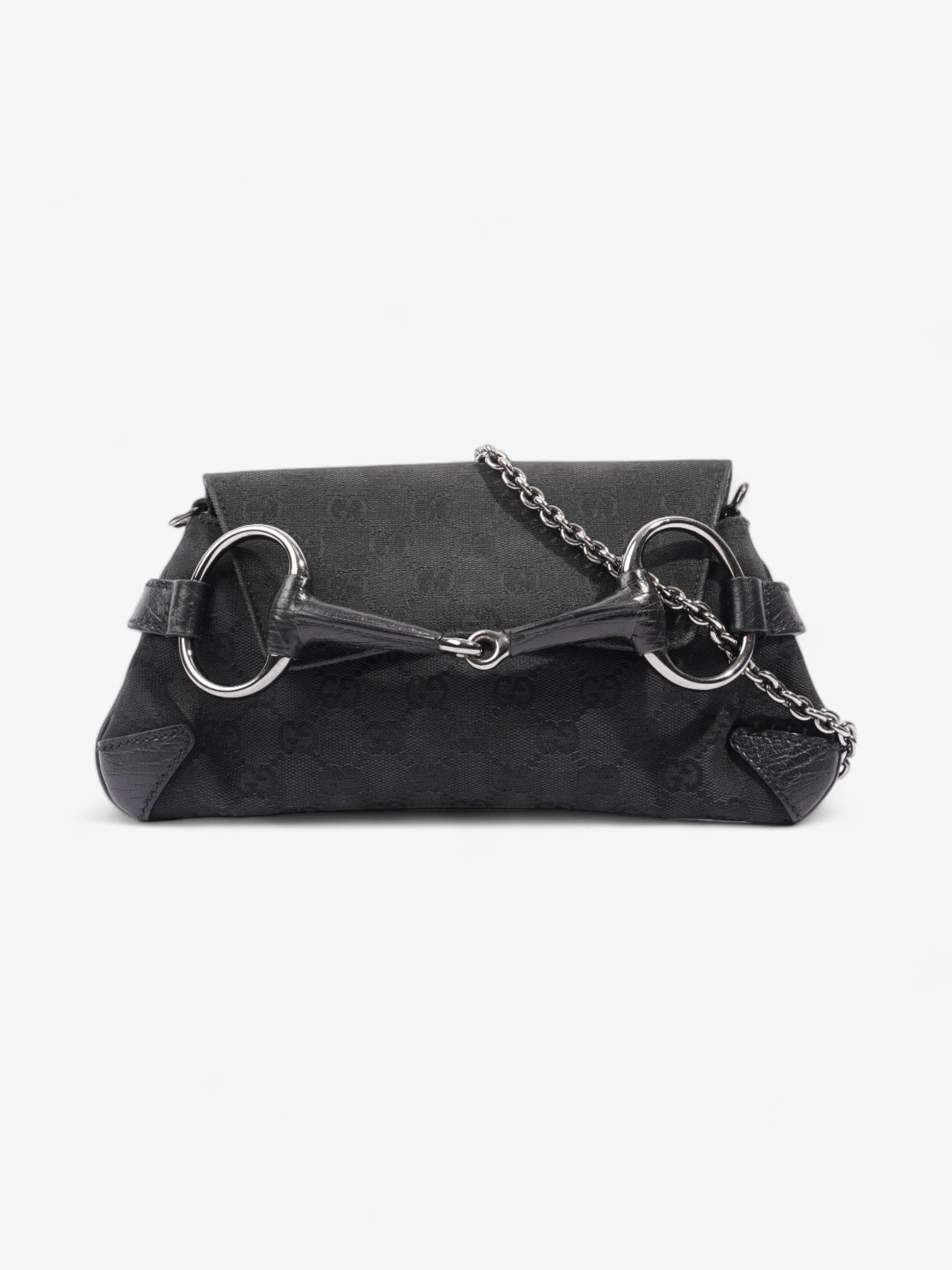 Gucci Horsebit Clutch Supreme Canvas Black Shoulder Bag