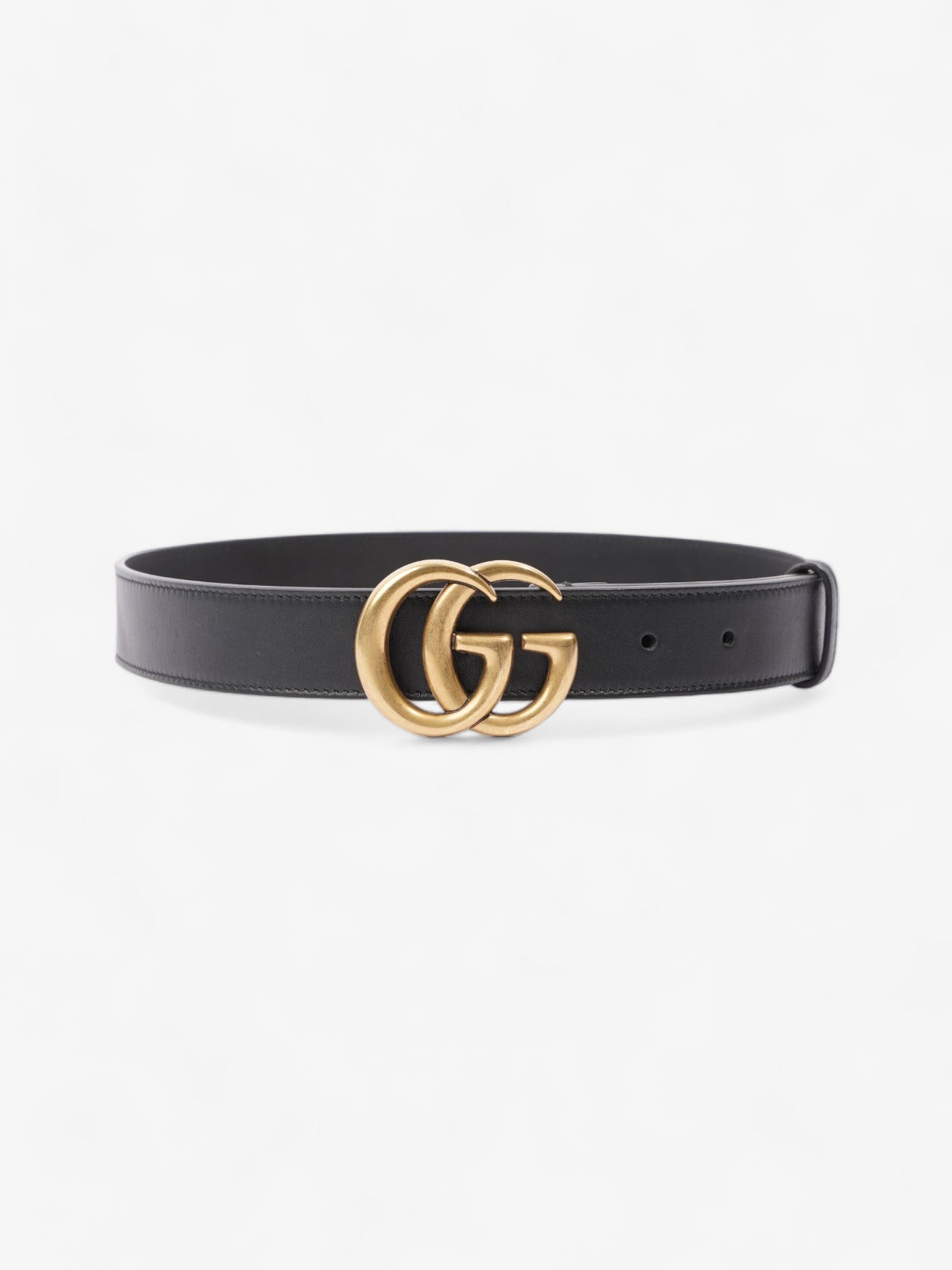 Gucci Marmont Thin Belt Handbag Leather Black Accessory 70Cm 30