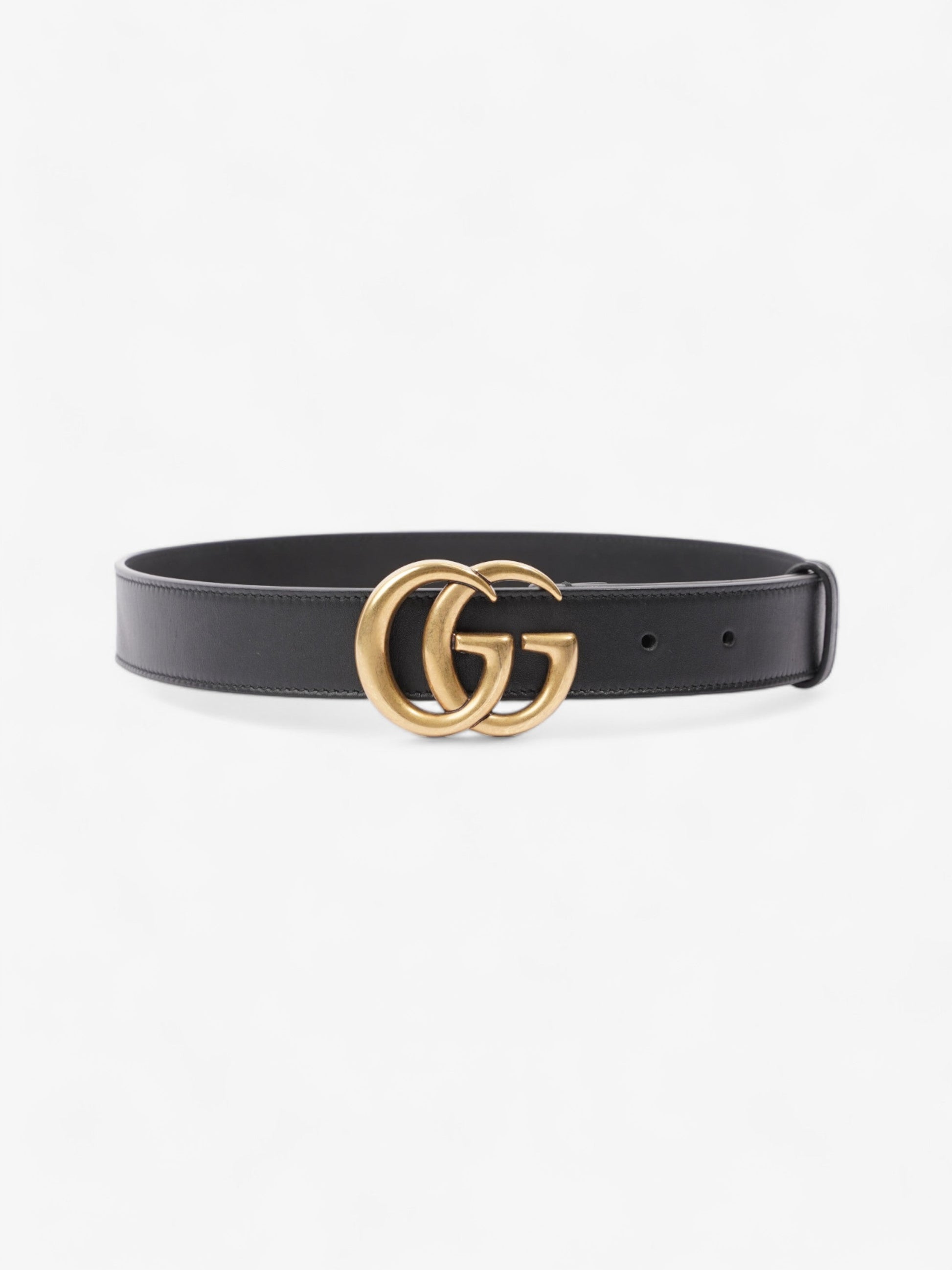 Gucci Marmont Thin Belt Handbag Leather Black Accessory 70Cm 30