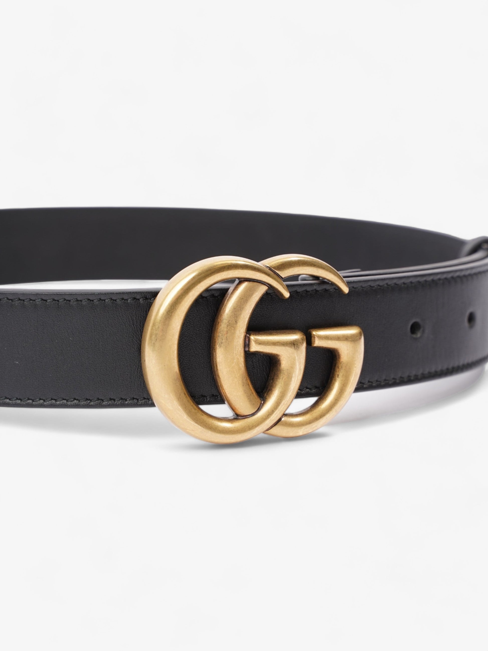 Gucci Marmont Thin Belt Handbag Leather Black Accessory 70Cm 30