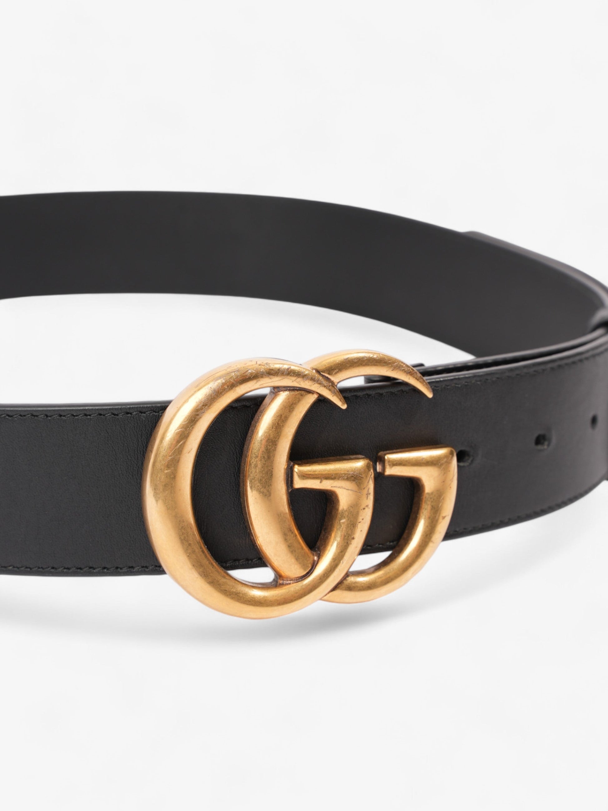 Gucci Marmont Re Edition Wide Belt Handbag Leather Black Accessory 90Cm 36