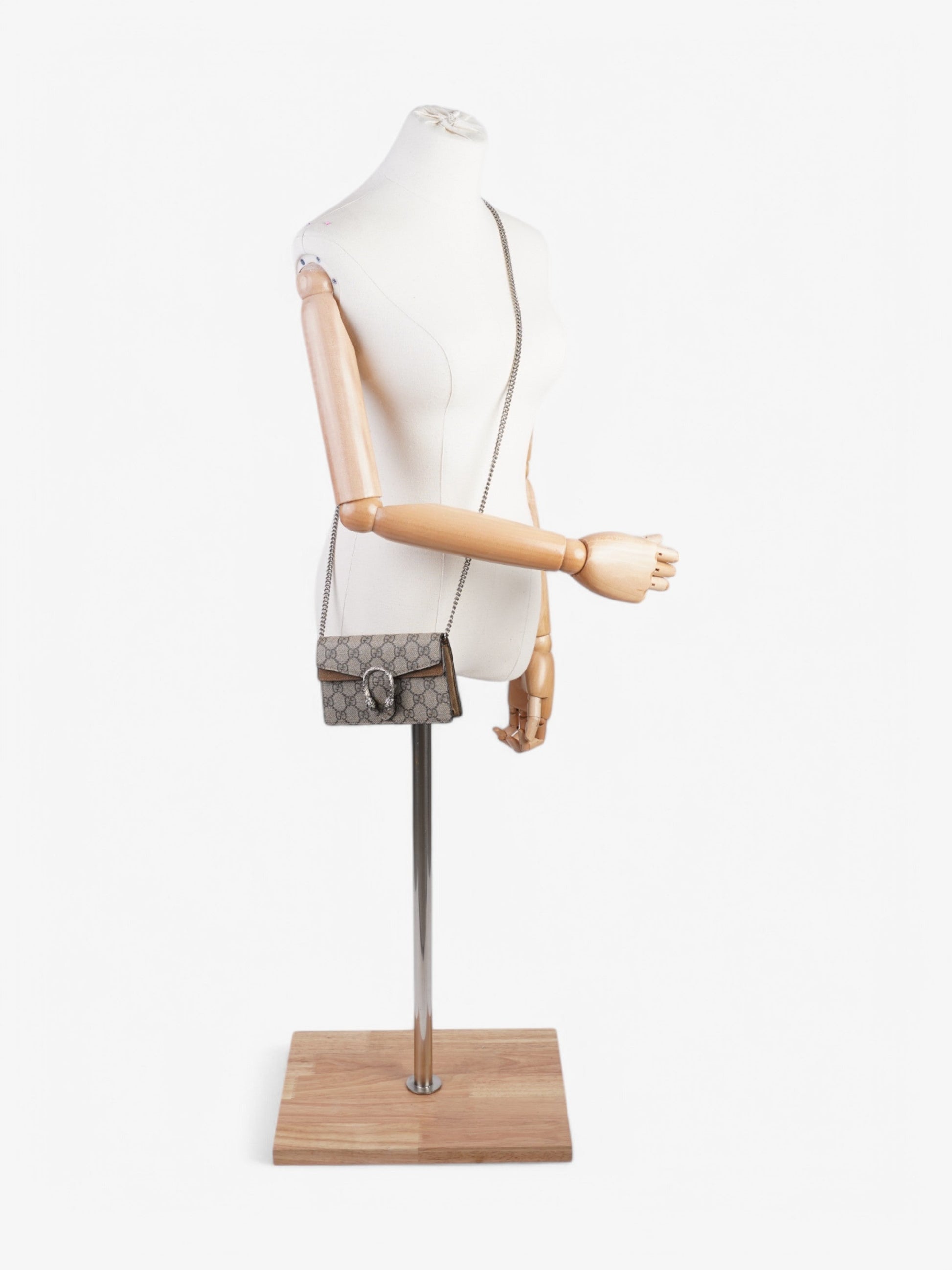 Gucci Dionysus Coated Shoulder Bag Canvas Beige