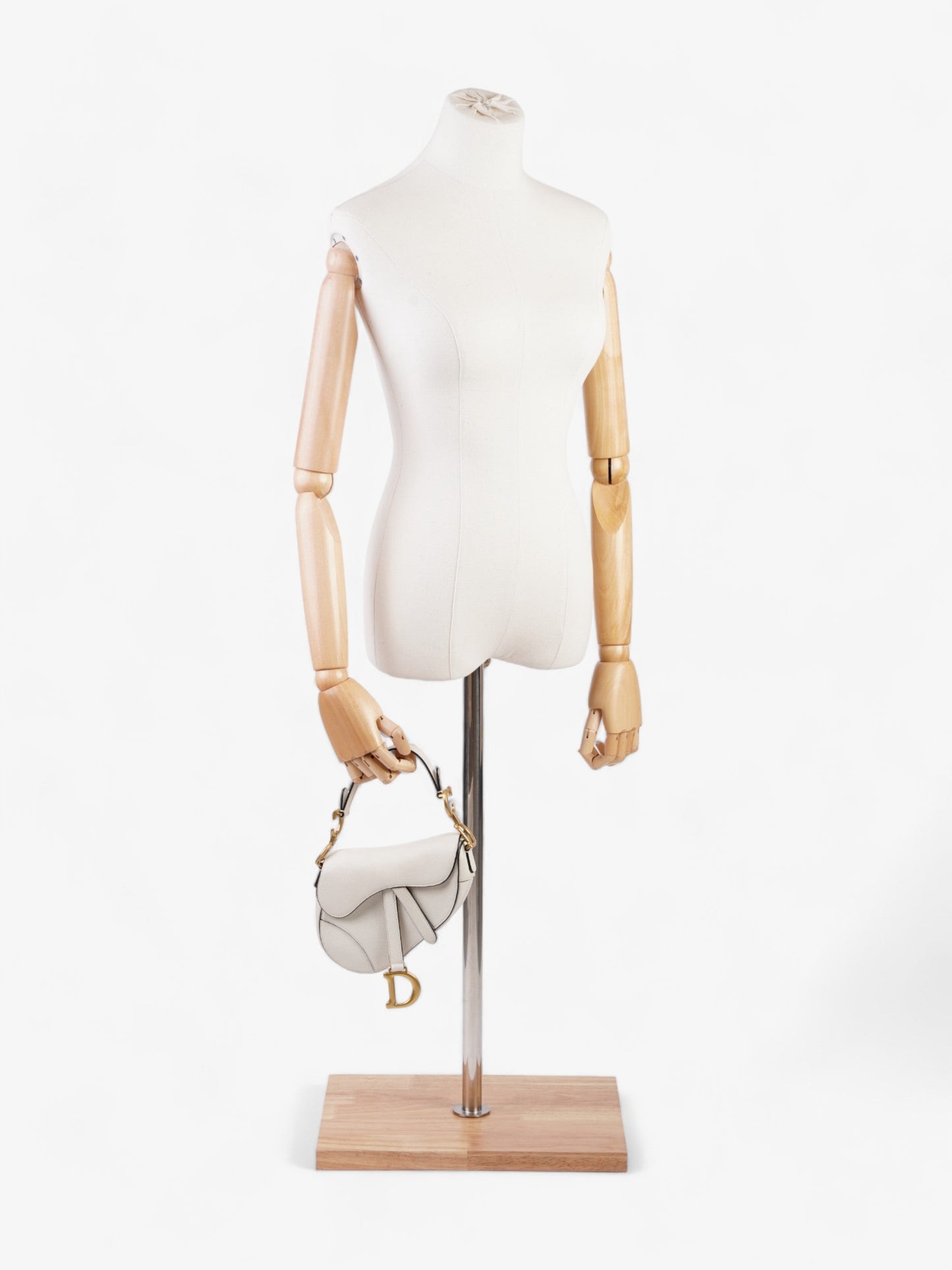 Dior Christian Saddle Bag Calfskin Leather White Mini Travel Bag