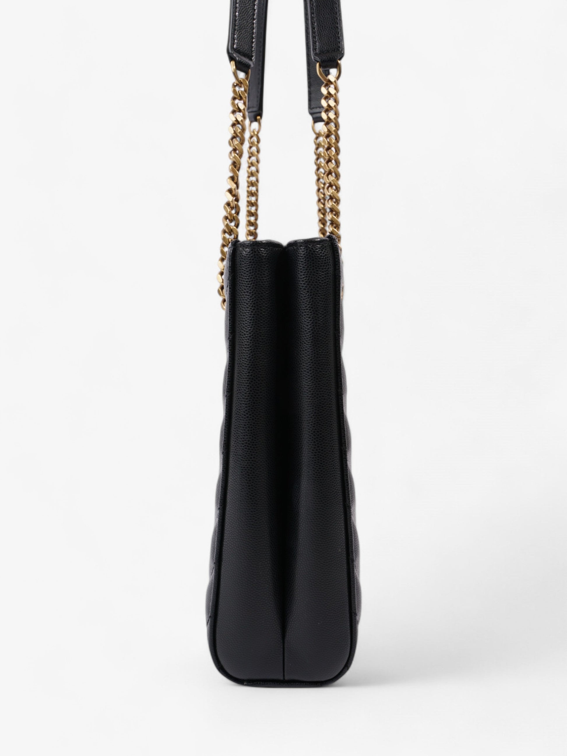 YSL Saint Laurent Tribeca Tote Leather Matelasse Black Shoulder Bag