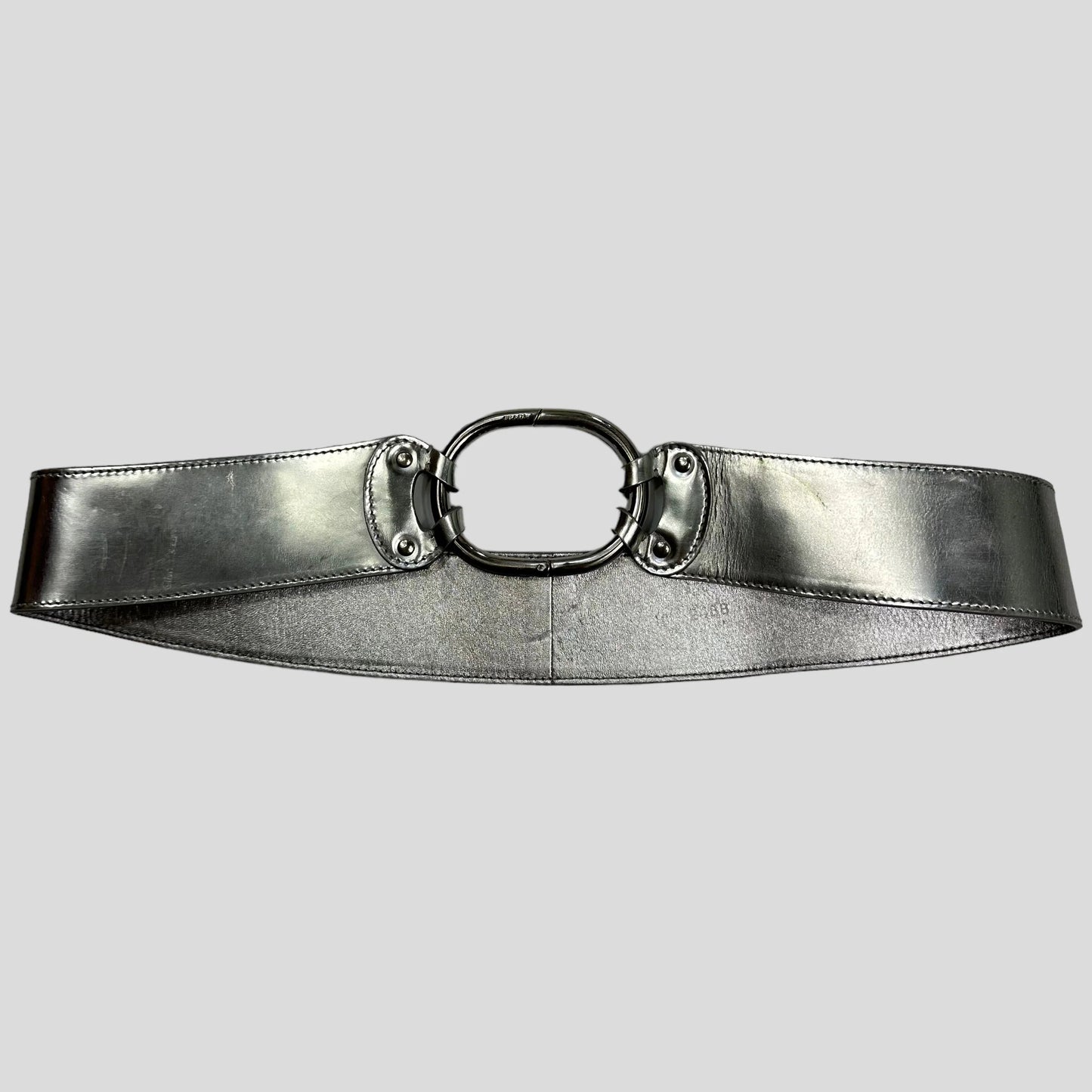 Prada Handbag Milano 90’s Astro Buckle Belt Leather Metal