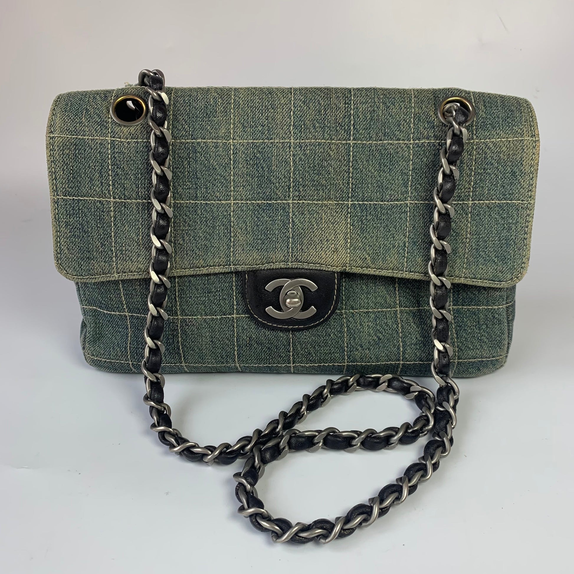 Chanel Ice Cube Chocolate Bar Classic Flap Green Handbag