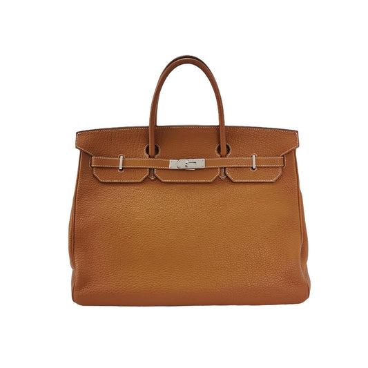 Hermes Birkin Togo Calfskin Palladium Hardware Box M Leather Gold Travel Bag