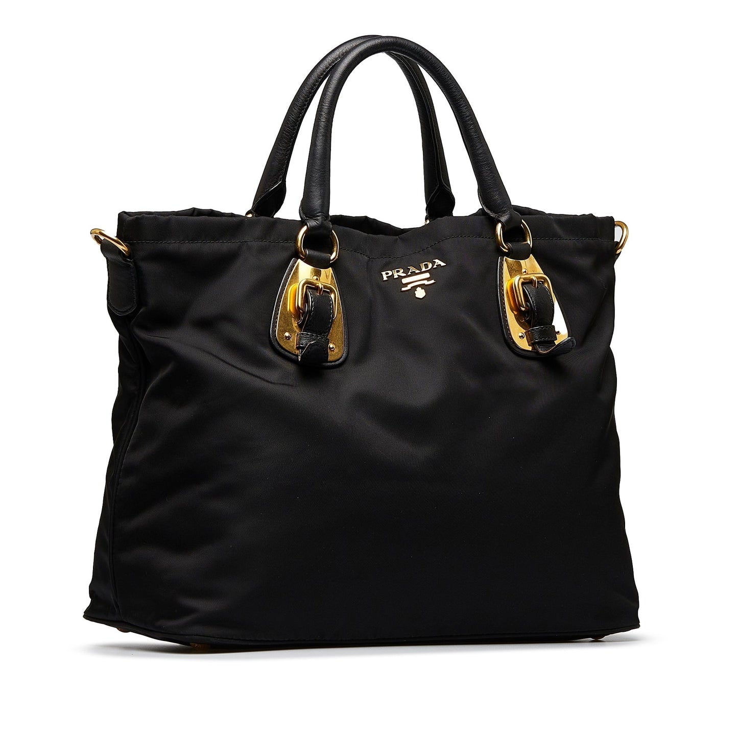 Prada Tessuto Handbag Canvas Nylon Black Satchel Bag