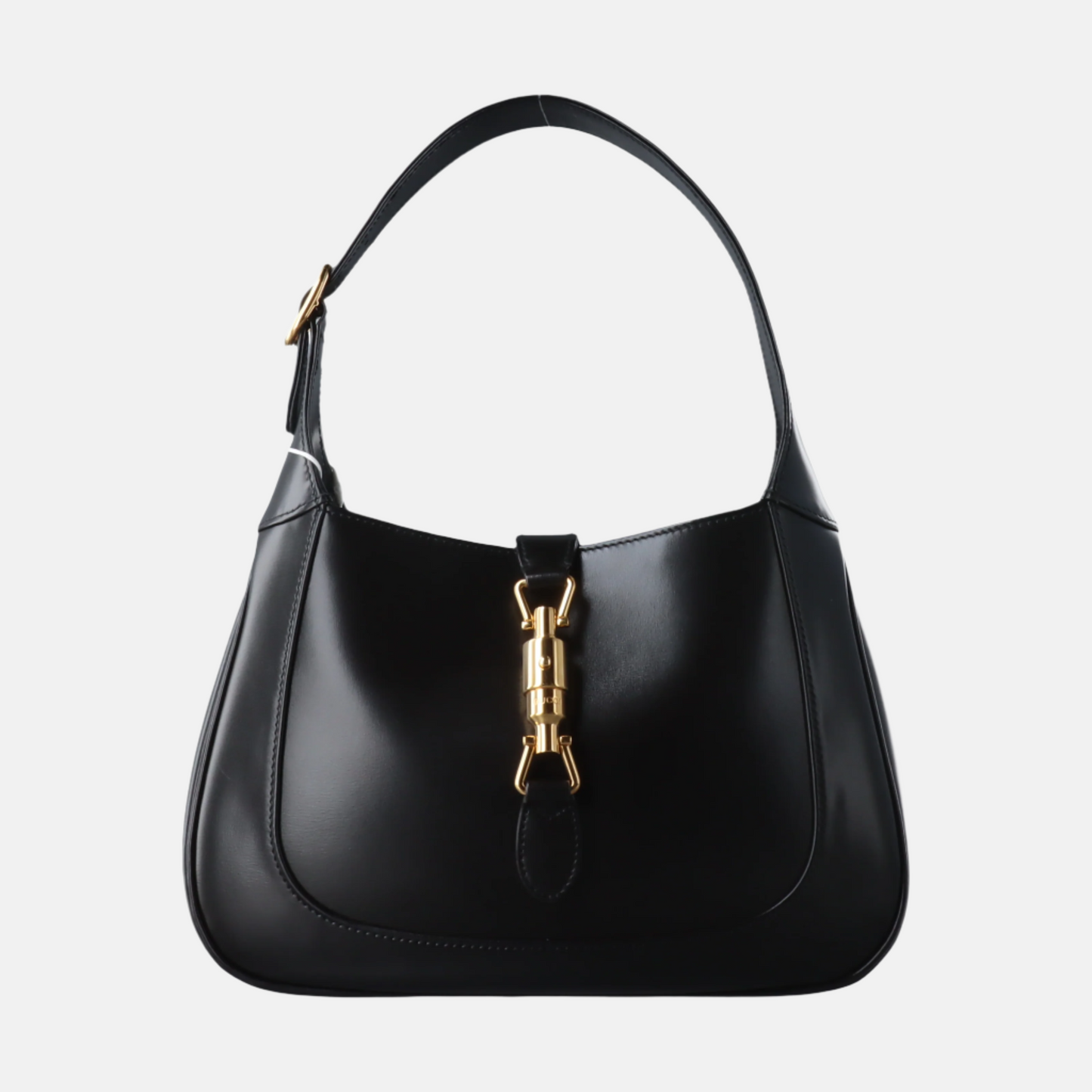 Gucci Jackie Piston Lock Leather Black Small Travel Bag
