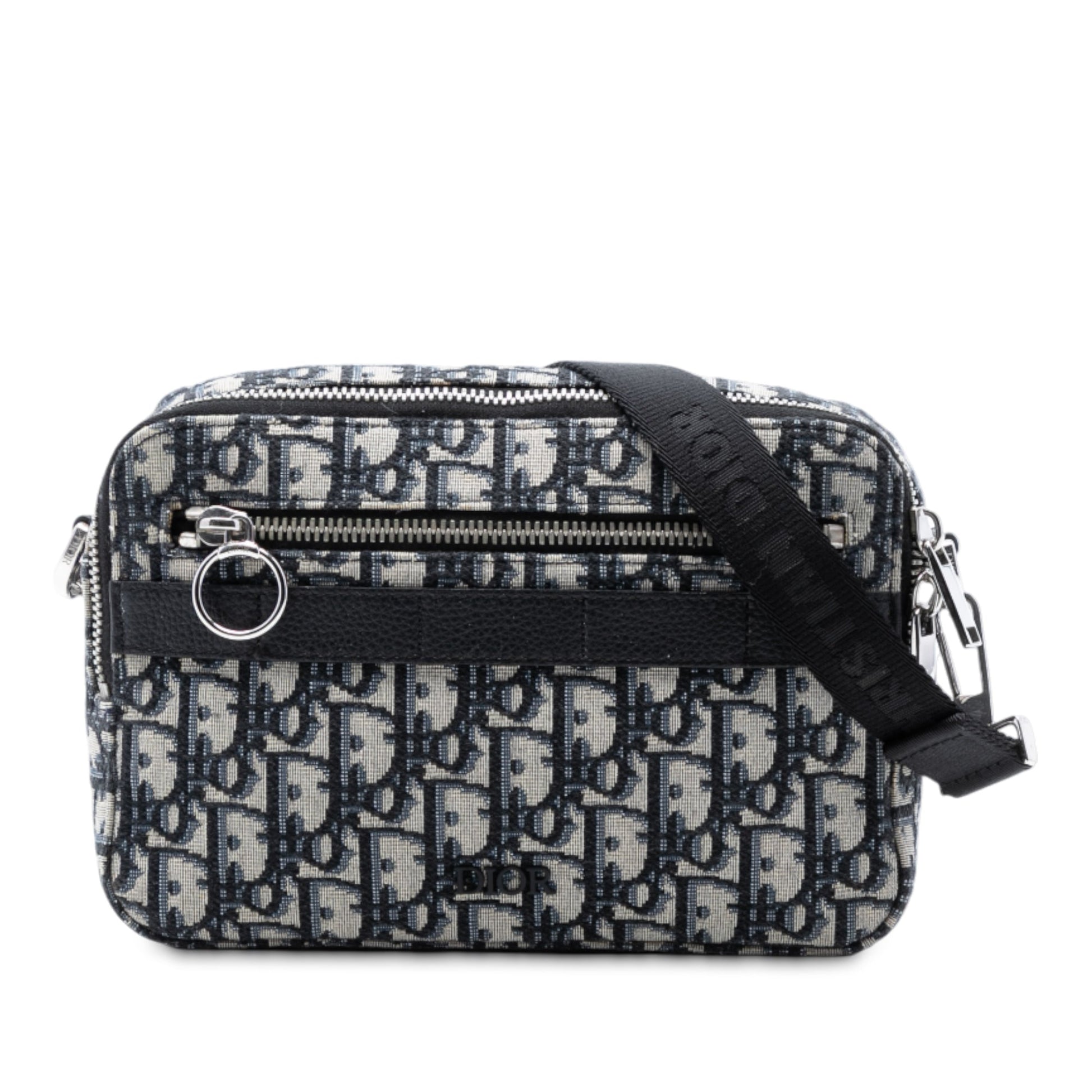 Dior Handbag Oblique Safari Crossbody Canvas Blue Crossbody Bag