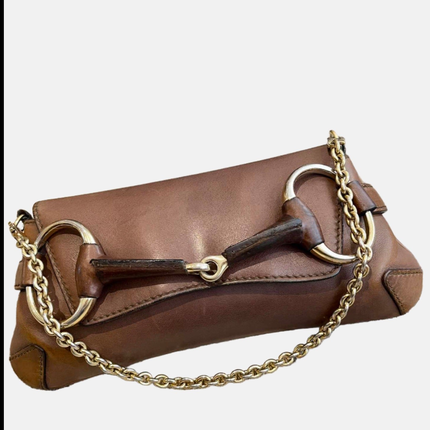 Gucci Horsebit Coffee Leather Brown Small Shoulder Bag