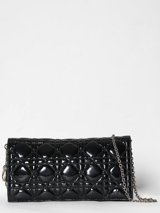 Dior Clutch Bag Cannage Clutch Leather Patent Quilted