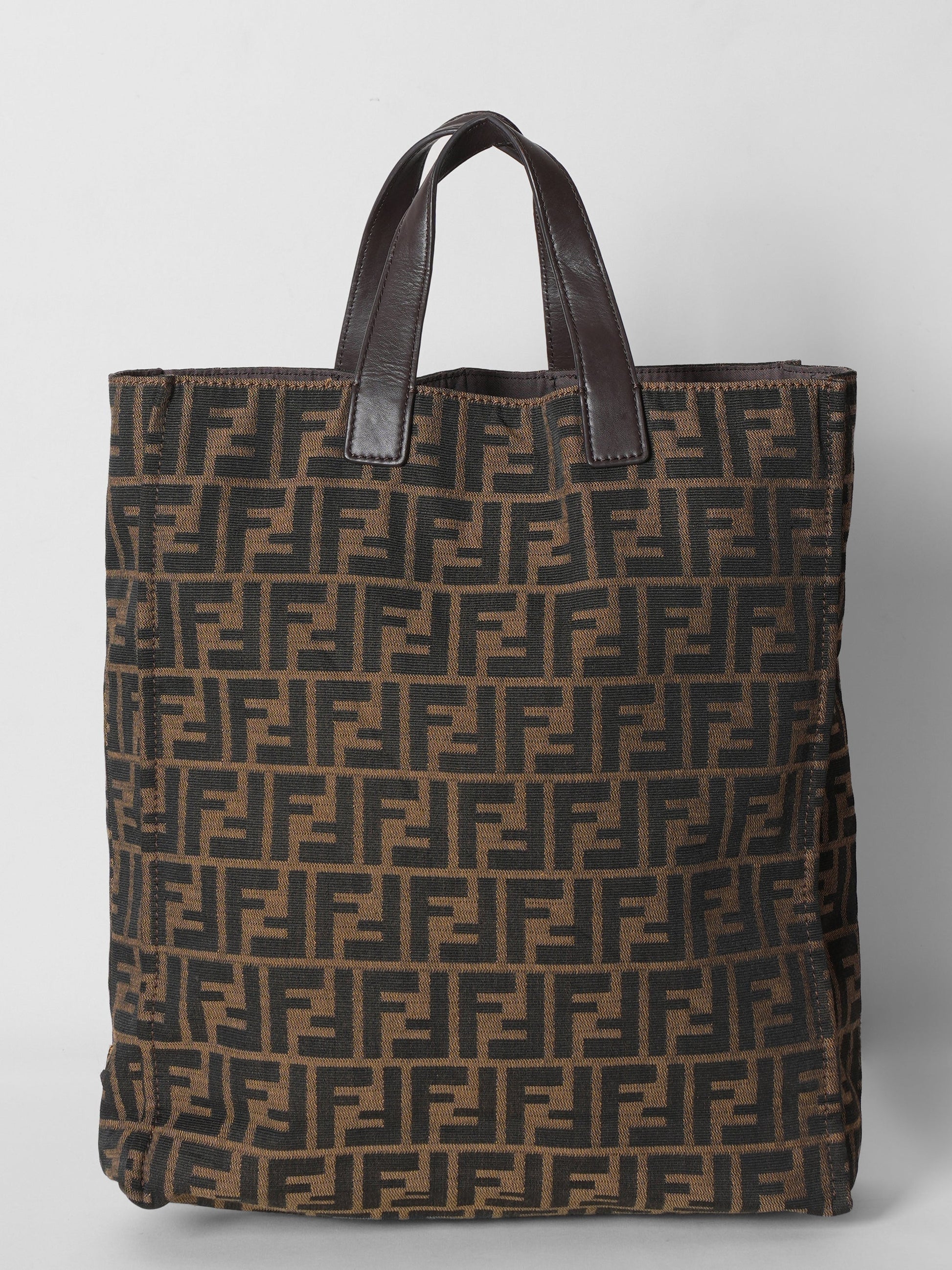 Fendi Handbag Shopper Bag Canvas Logo Top Handle