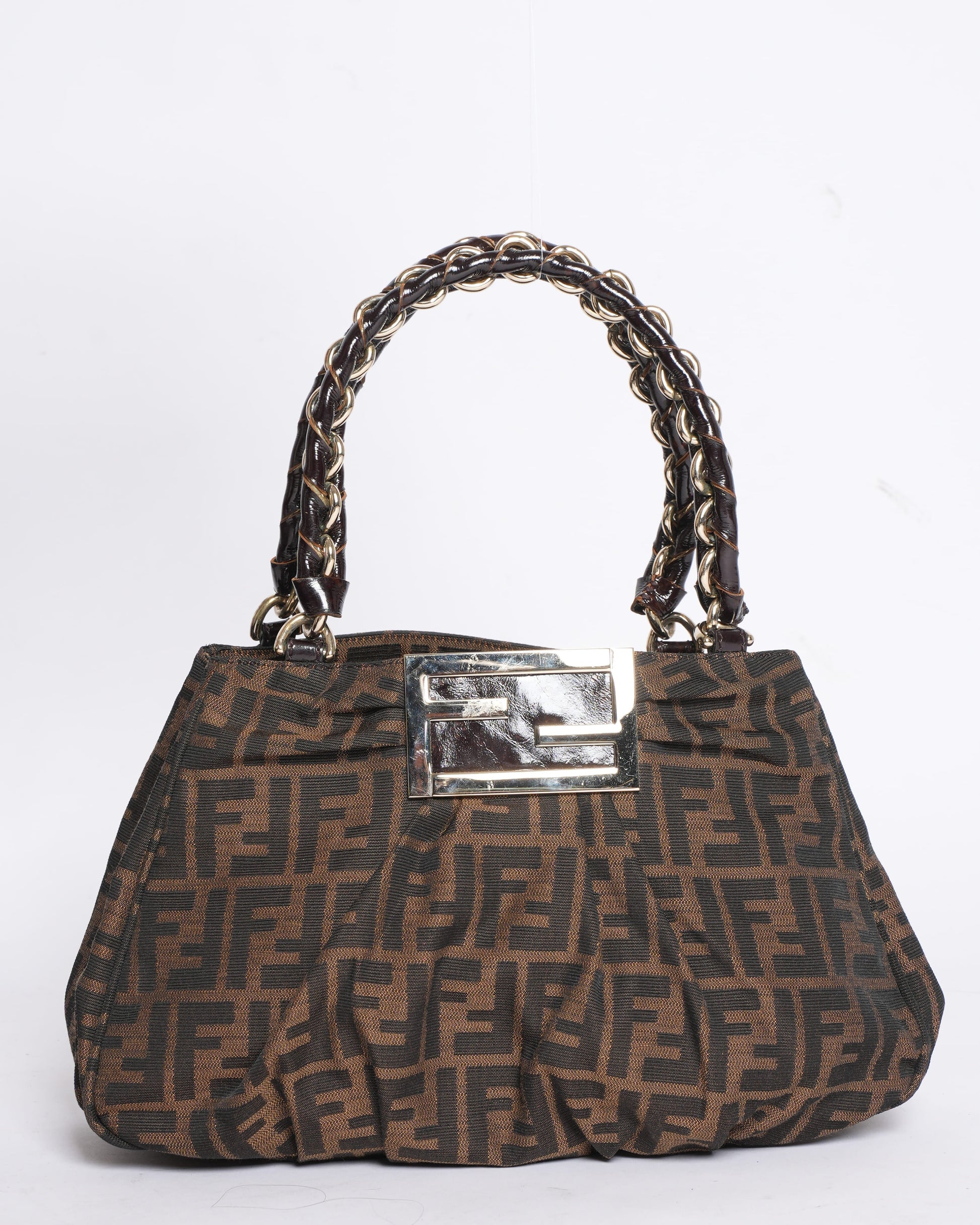 Fendi Handbag Tobacco Zucca Mia Shoulder Bag