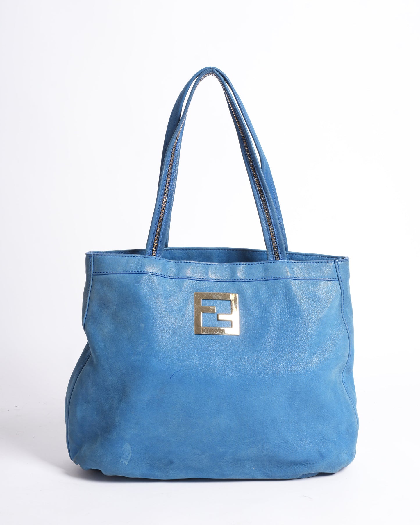 Fendi Shoulder Bag Nubuck In Blue