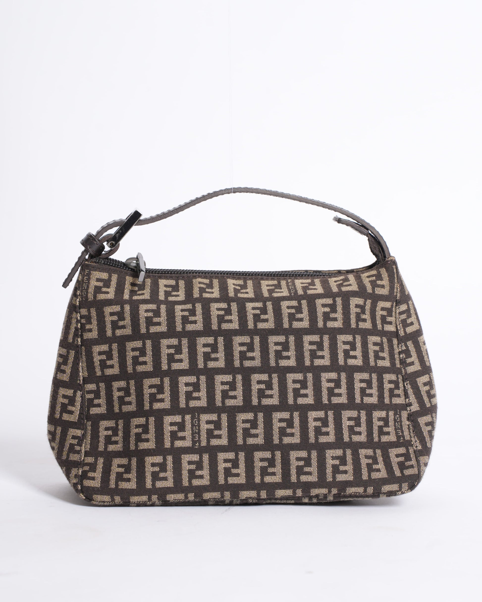 Fendi Handbag Fabric Baguette Shoulder Bag Black