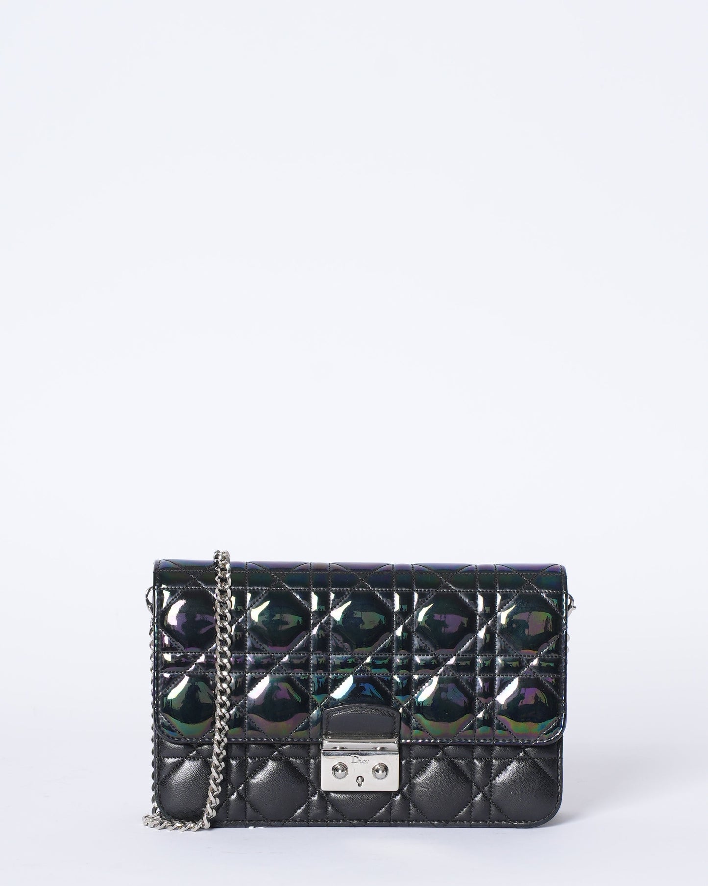 Dior Handbag Christian Cannage Miss Promenade Clutch Lambskin Black Clutch Bag