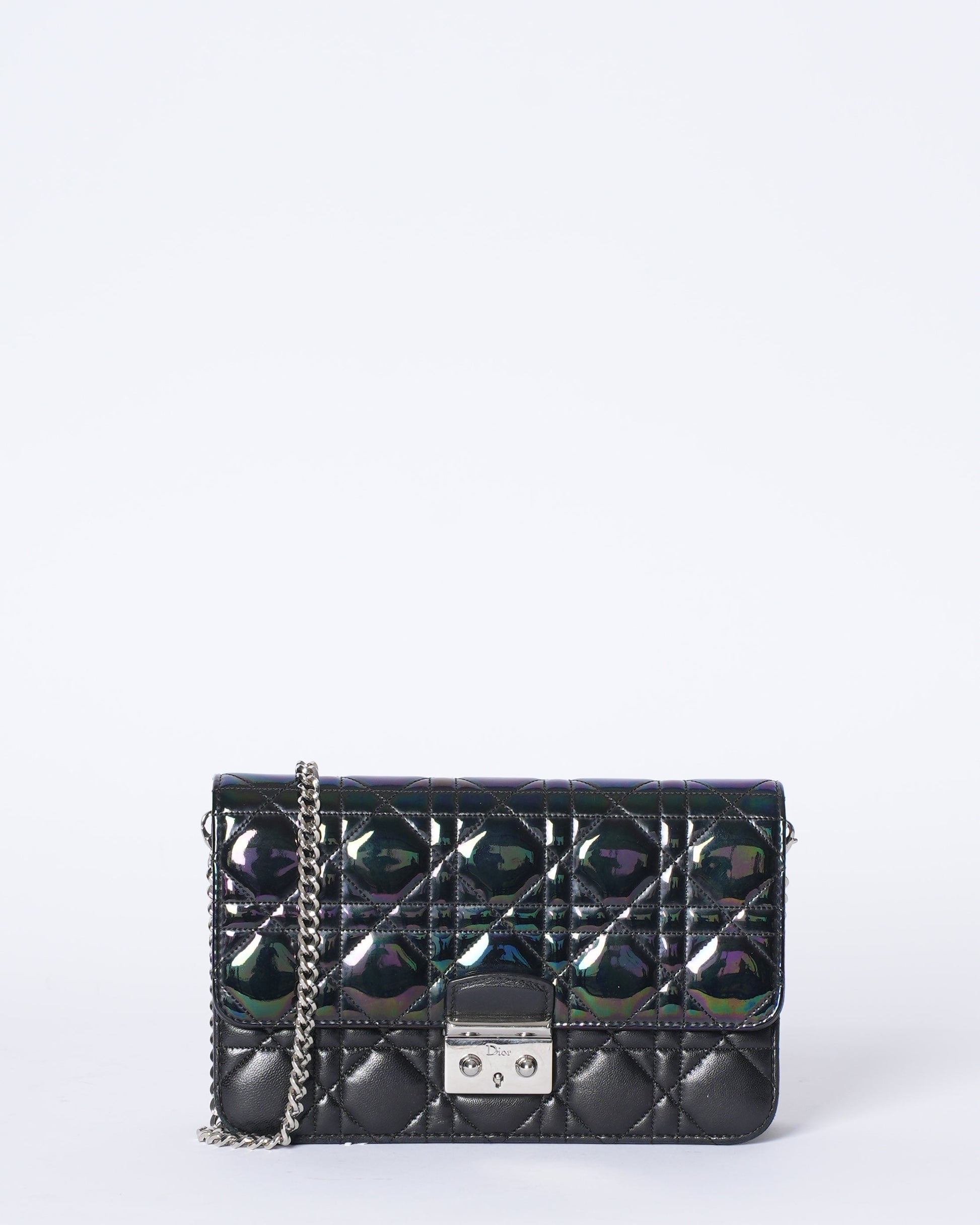 Dior Handbag Christian Cannage Miss Promenade Clutch Lambskin Black Clutch Bag