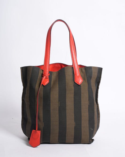 Fendi Handbag Vertical Open Shopping Tote Puin In Canvas Medium Shoulder Bag