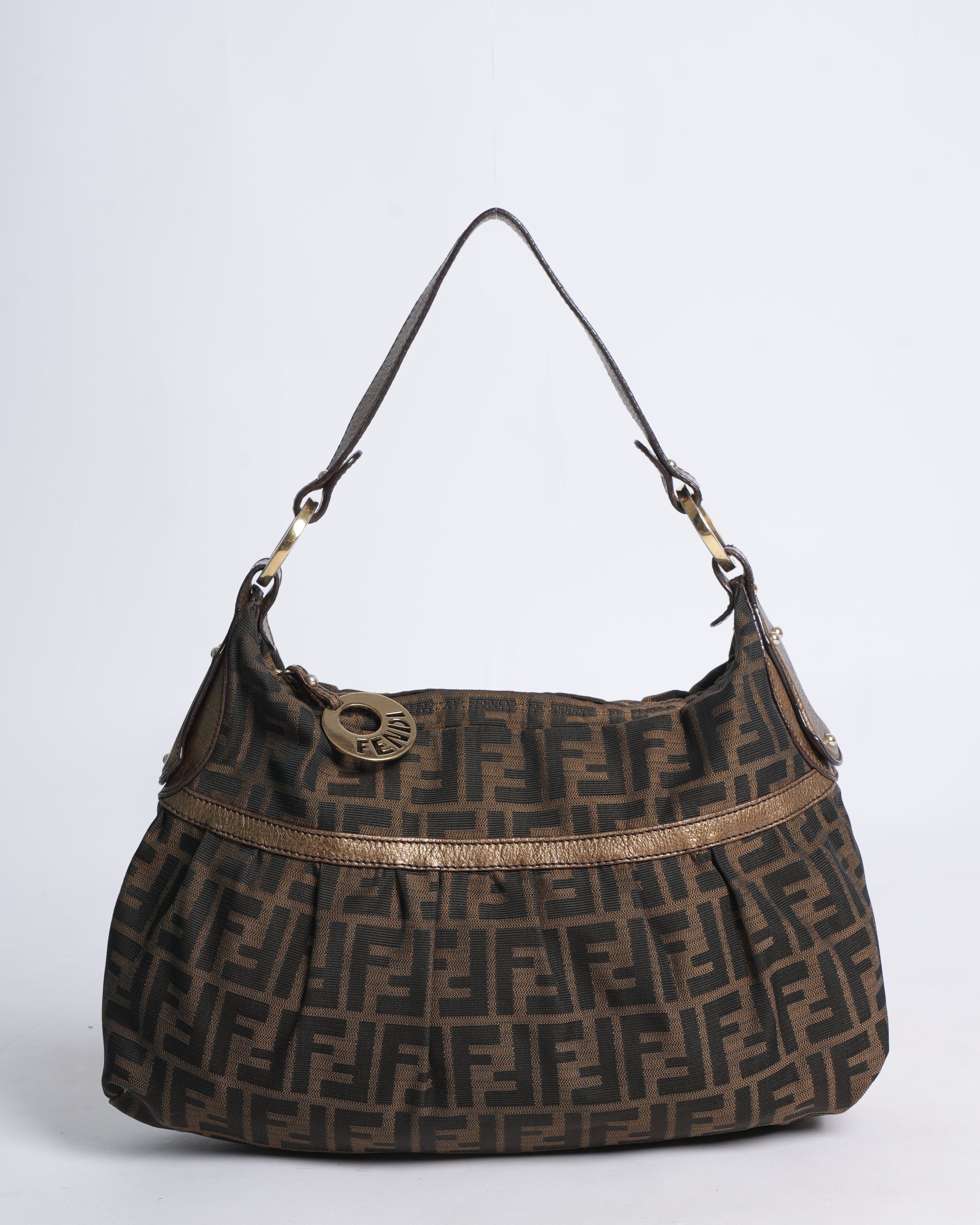 Fendi Handbag & Shoulder Bag Leather Canvas Monogram