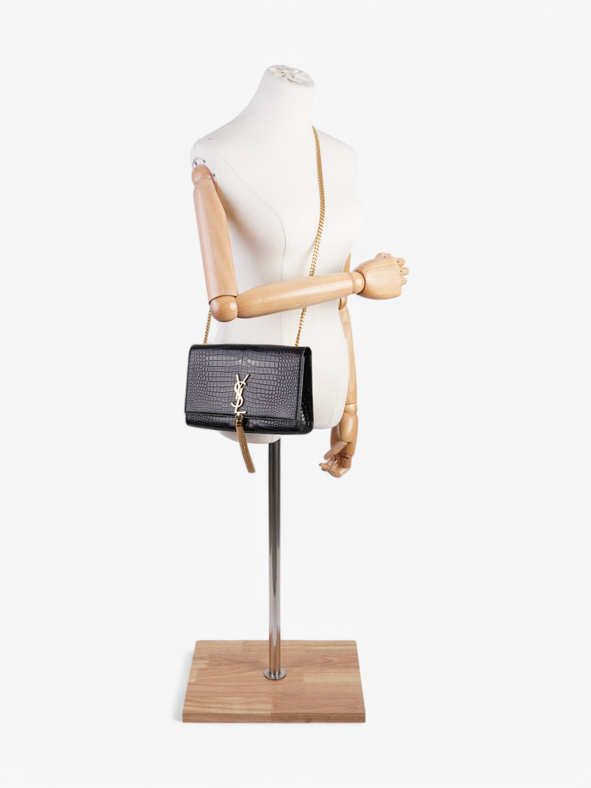 YSL Saint Laurent Kate Tassel Crossbody Bag Leather Black Medium