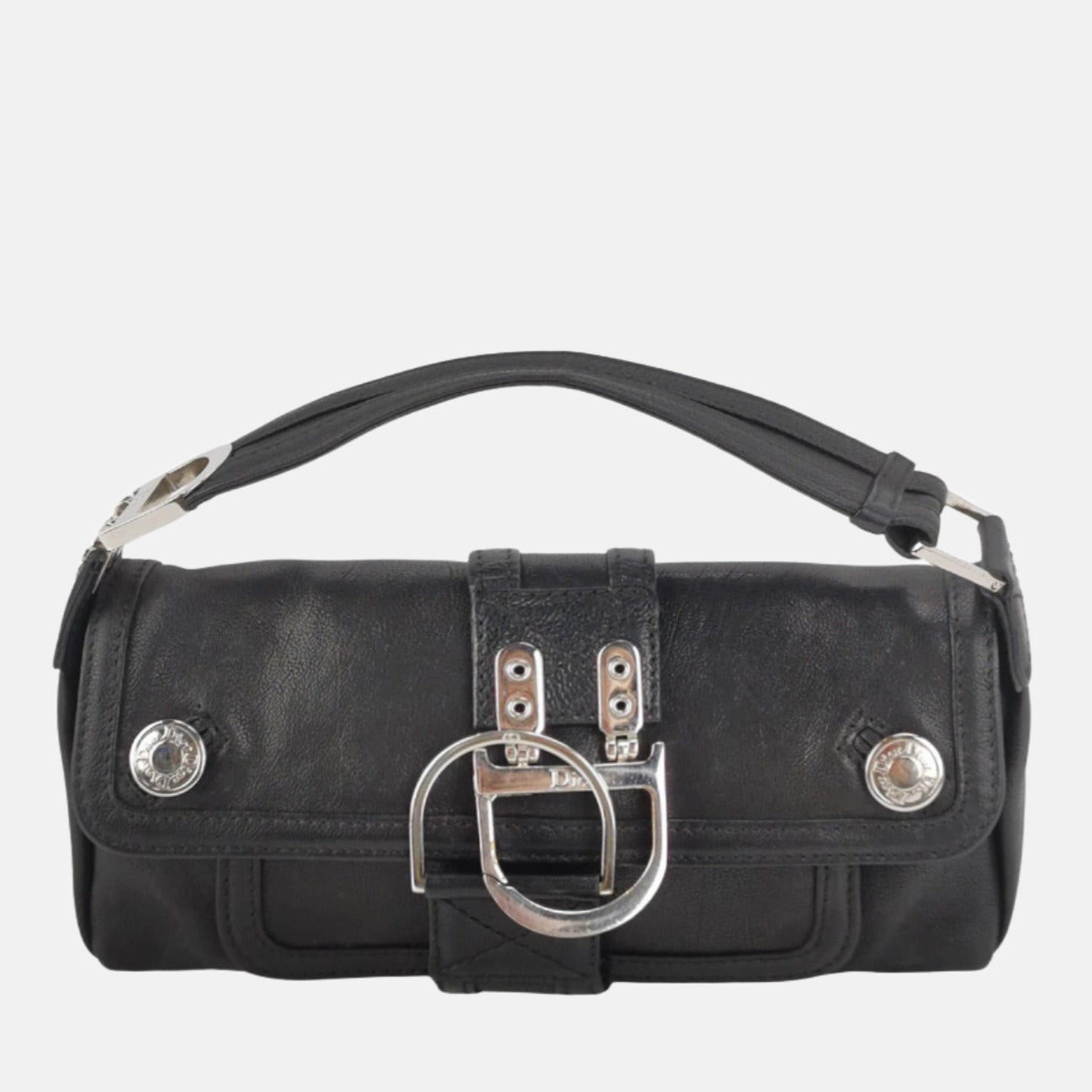 Dior Flight Clutch Bag Leather Black