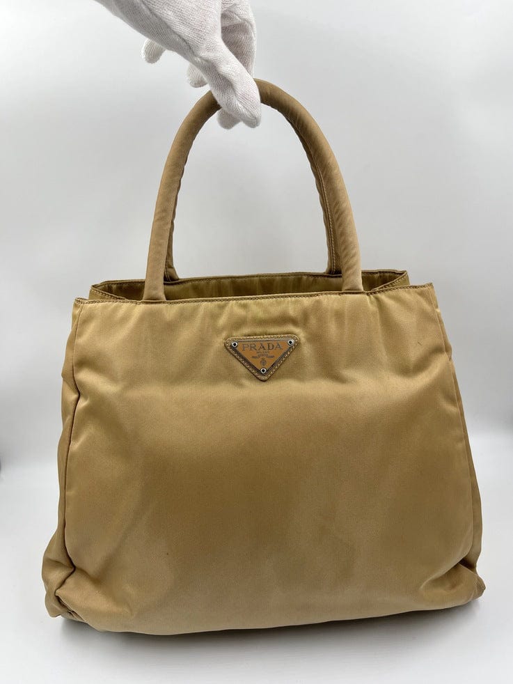 Prada Tote Nylon Beige Tote Bag
