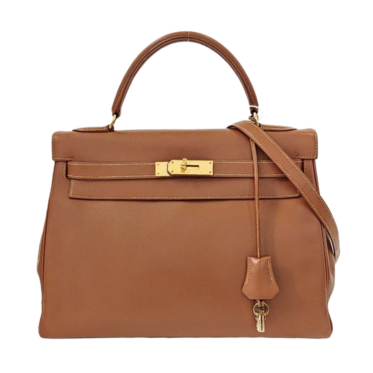 Hermes Kelly Epsom Retourne Hardware Handbag Gold Travel Bag