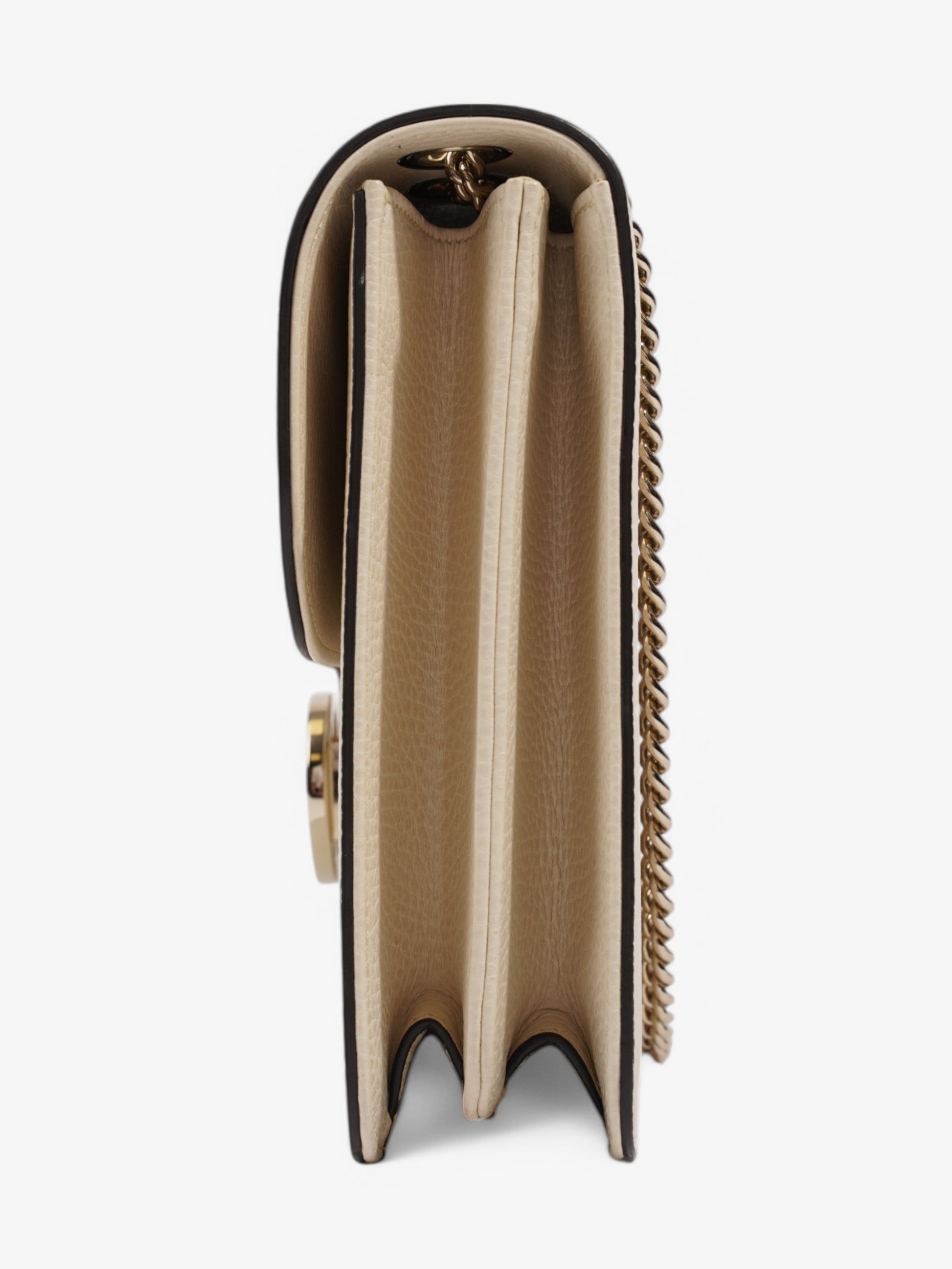 Gucci Dollar Interlocking Ivory Calfskin Crossbody Bag Leather Medium