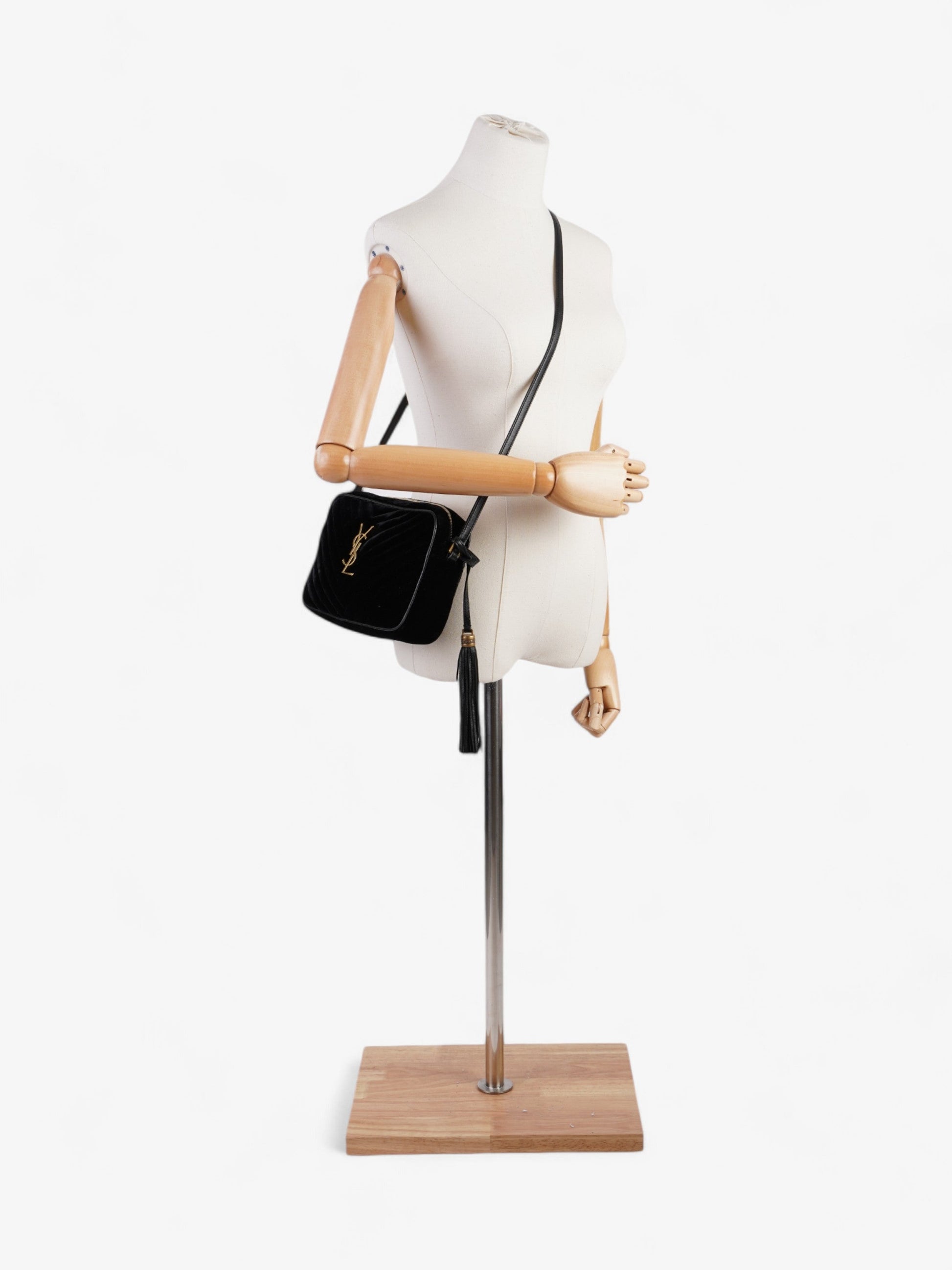 YSL Saint Laurent Lou Camera Bag Suede Black Crossbody Bag