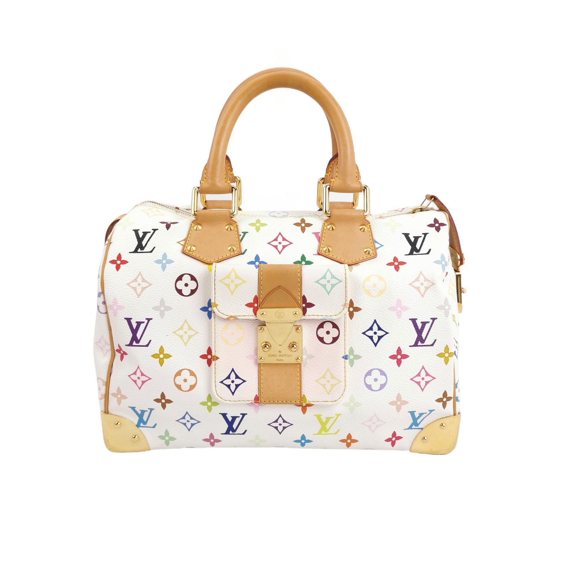 Louis Vuitton x Takashi Murakami Speedy 30 White Multicolor Handbag Multicolor 2