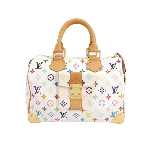 Louis Vuitton x Takashi Murakami Speedy 30 White Multicolor Handbag Multicolor 2